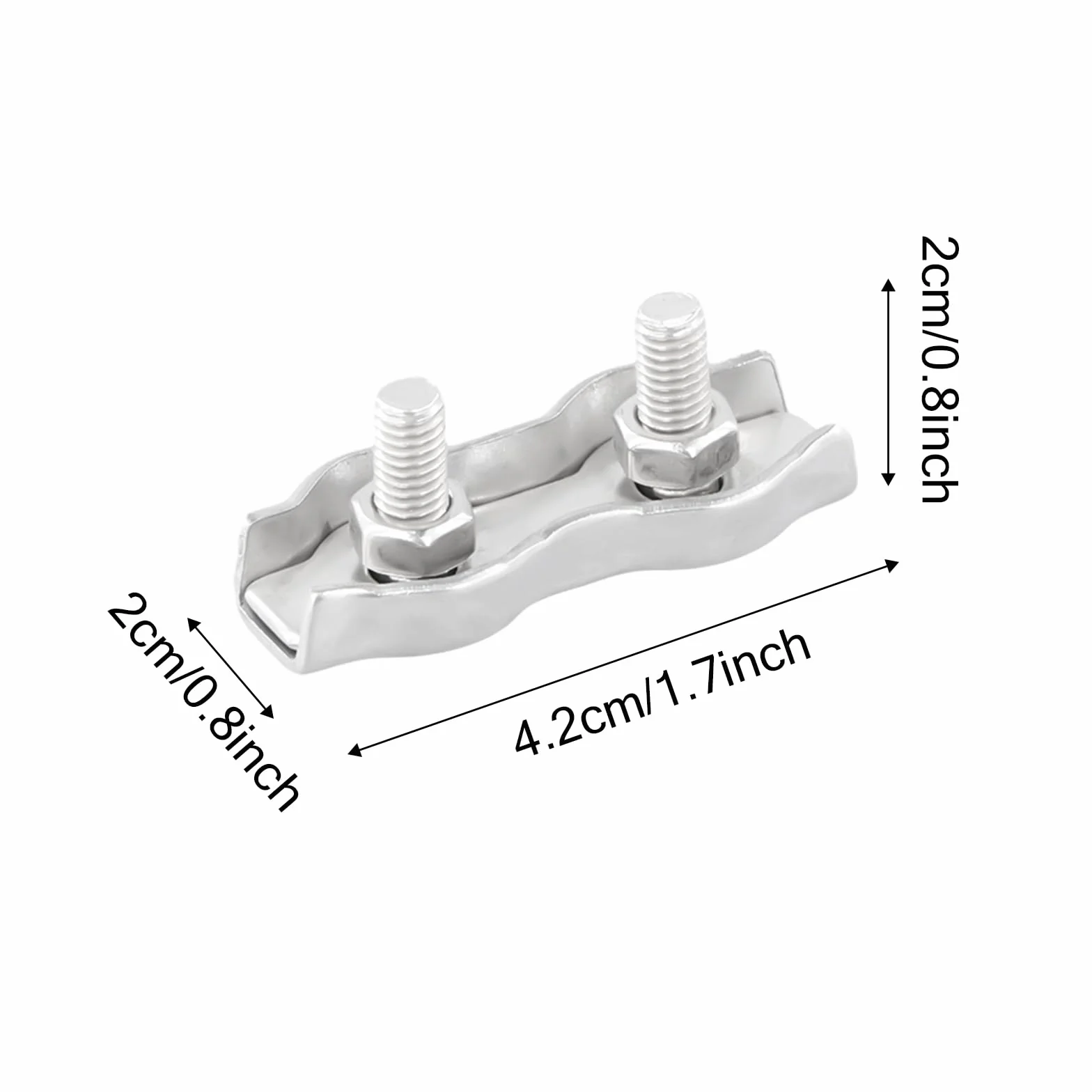Zacisk linowy Duplex M4 ze stali nierdzewnej 304, 10 sztuk, do liny 4 mm
