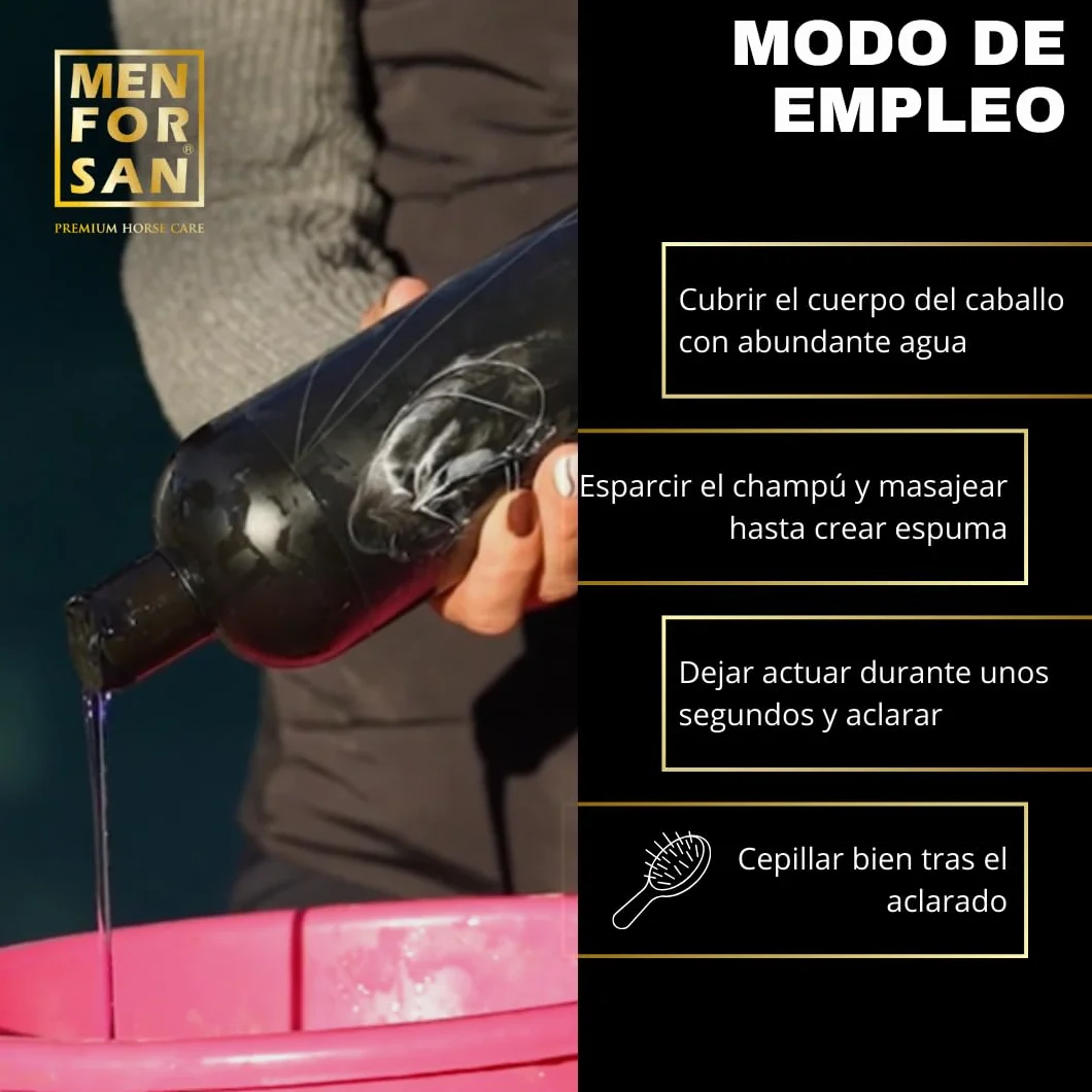 MENFORSAN Biotyna Szampon dla Koni, 1L | Bio - Wegańskie - 100% Naturalne | Pielęgnacja koni premium