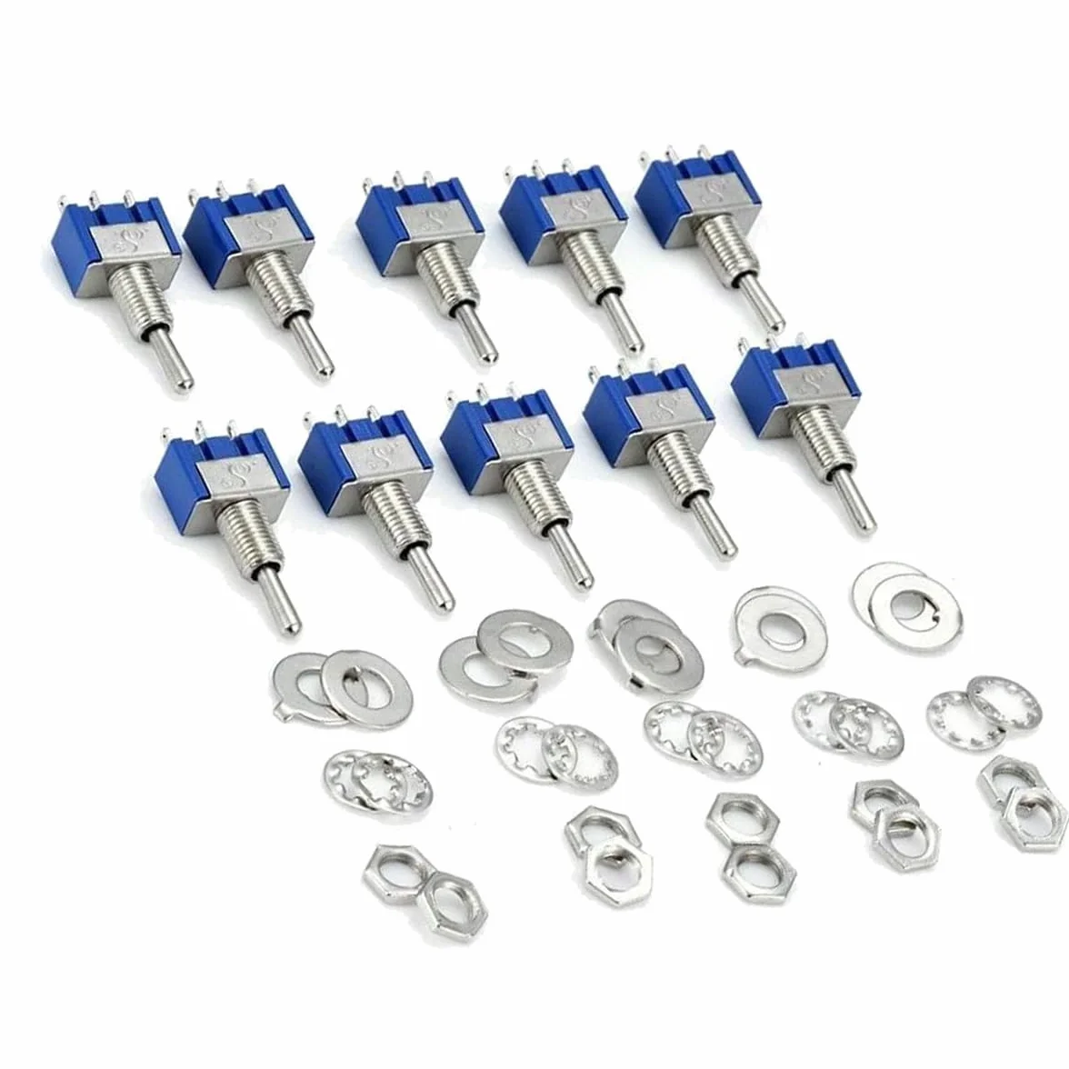 Hailege 10pcs AC 125V 6A DPDT Toggle Switch MTS202