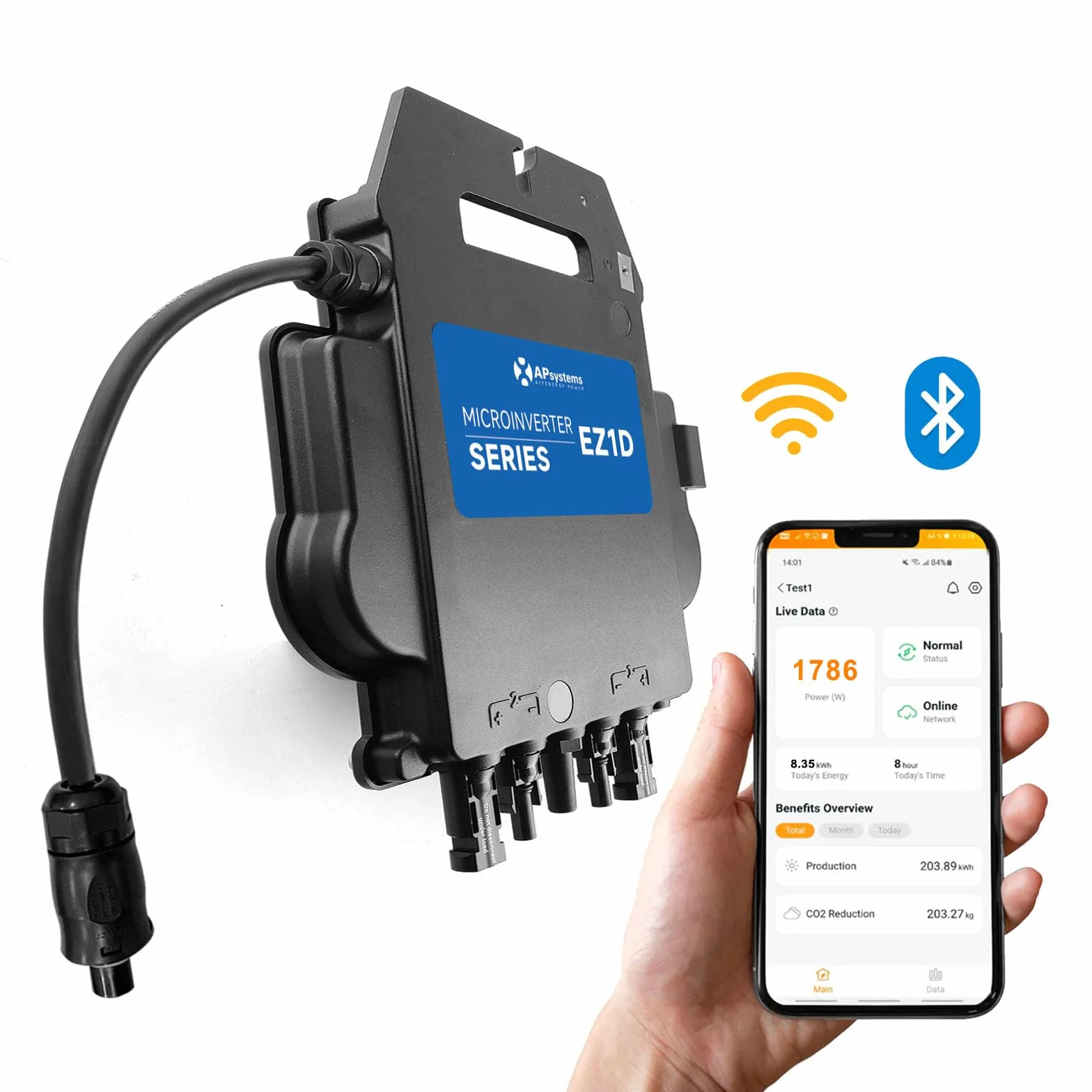 APsystems EZ1D 1800 W kuchenka mikrofalowa z Wi-Fi i Bluetooth Plug & Play