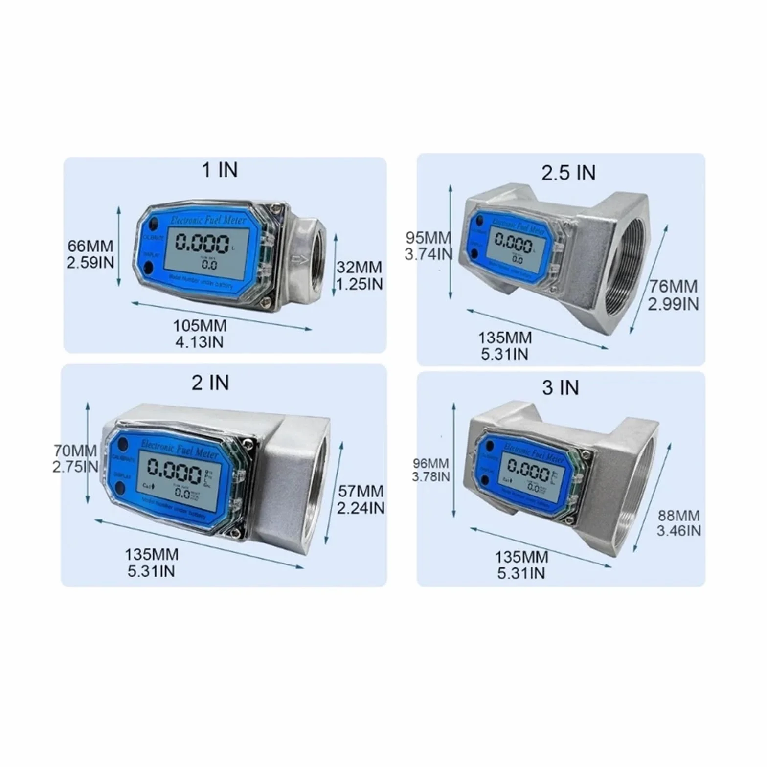 Miernik przepływu wody Cyfrowy Miernik Czujnika Przepływu Cieczy 1 Cal/2 Cale/2,5 Cala/3 Cale-przepływomierz Paliwa Wodnego z Monitorowaniem Cen(1 inch)