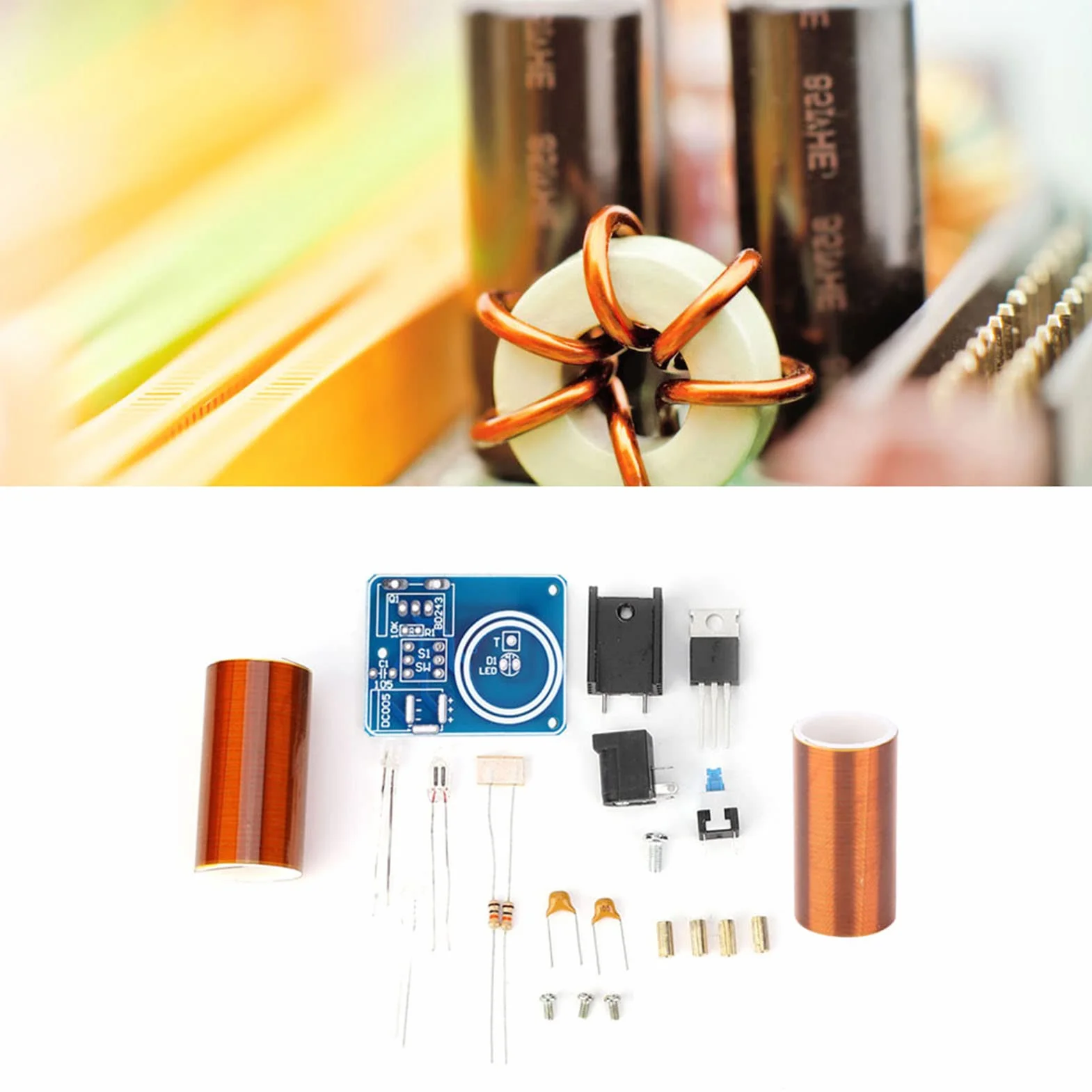 Hilitand Zestaw DIY Electronic Kit DC12V Moduł zapłonu z Cewką Mini Coil LED Fluorescencyjny