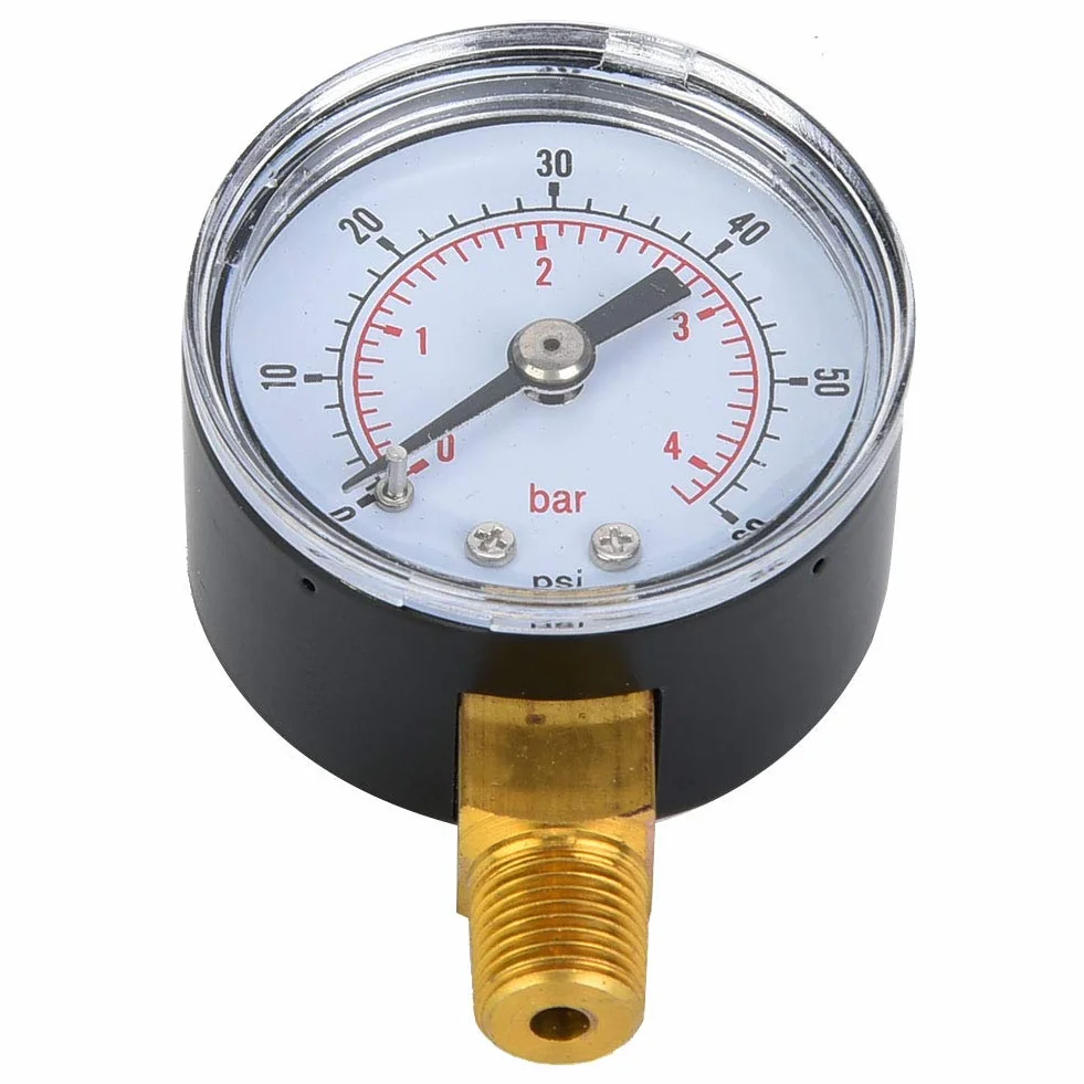 Manometr BSPT 1/8 Cala Montaż Dolny 0-60 psi 0-4 bary Miernik Ciśnienia Powietrza
