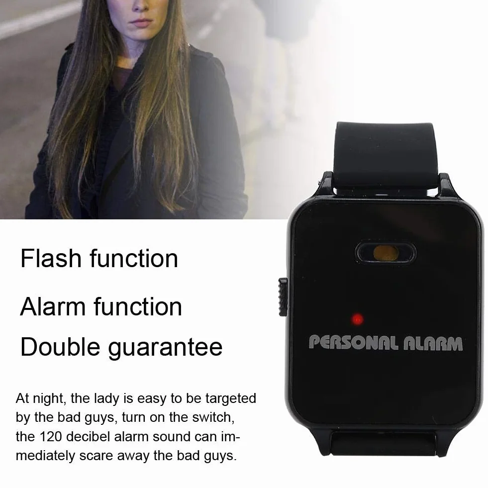 Alarm osobisty na nadgarstek urządzenie zabezpieczające do samoobrony z migającym światłem