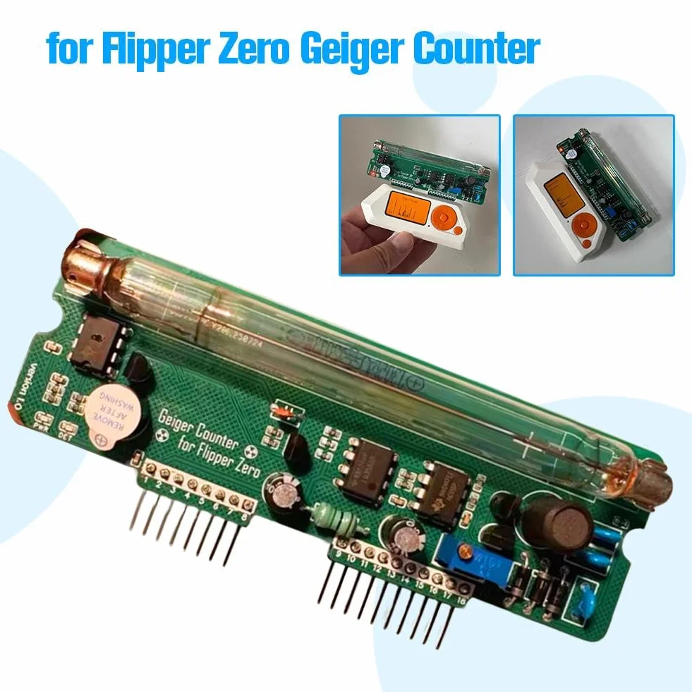 Do licznika Flipper Zero Geigera, używanego do kontroli radiologicznej i dawki radiologicznej za pomocą rurki Geigera J305. Współpracuje z aplikacją for Geiger Counter