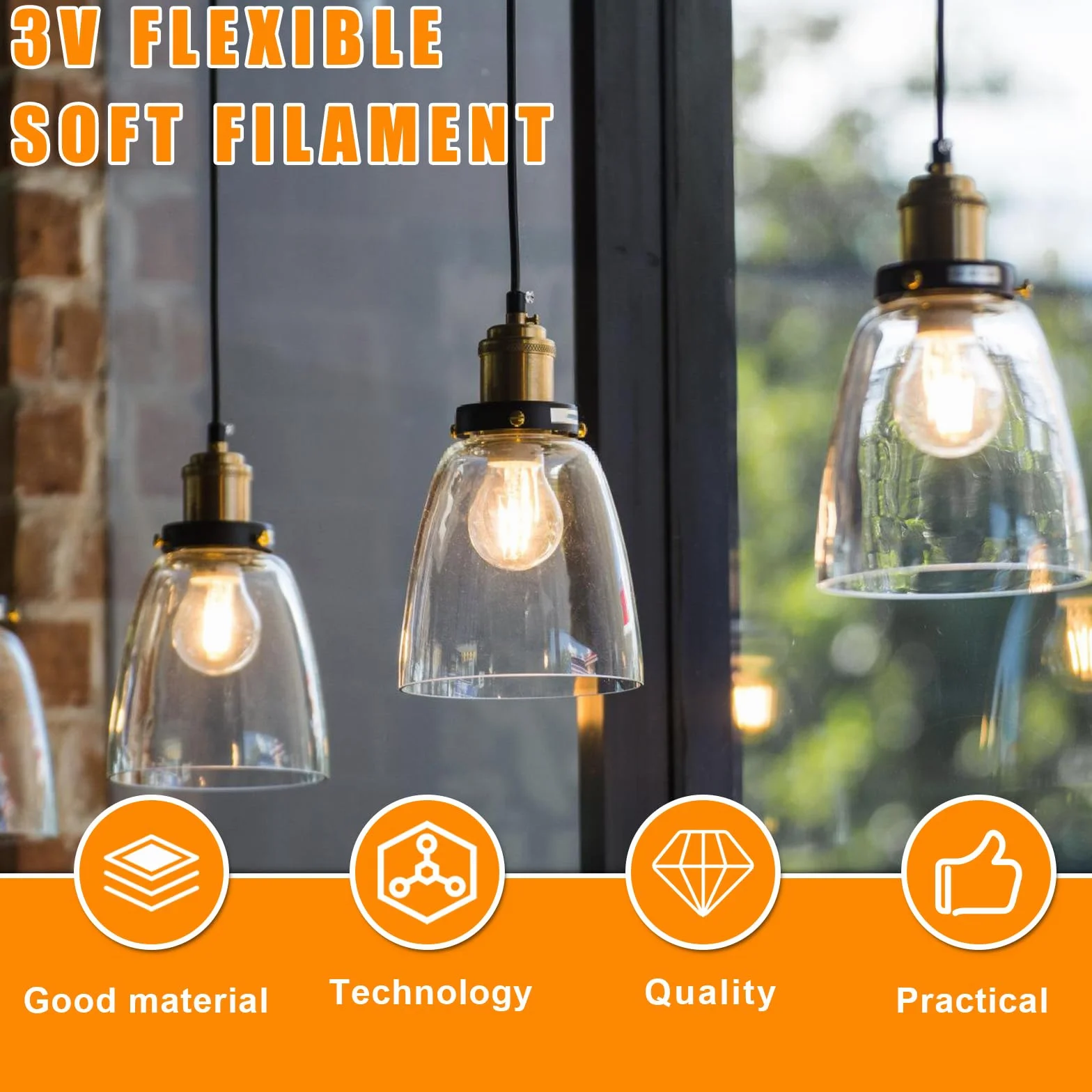 Asfrode 10 sztuk elastycznych filamentów LED 2200 K DC3 V 300 mm ciepłe białe światło