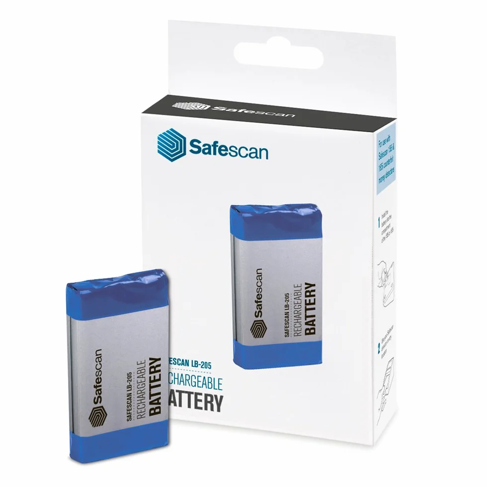 Safescan LB-205 - Bateria wielokrotnego ładowania zapewniająca funkcję urządzenia przenośnego, przeznaczona do wagi do liczenia pieniędzy Safescan