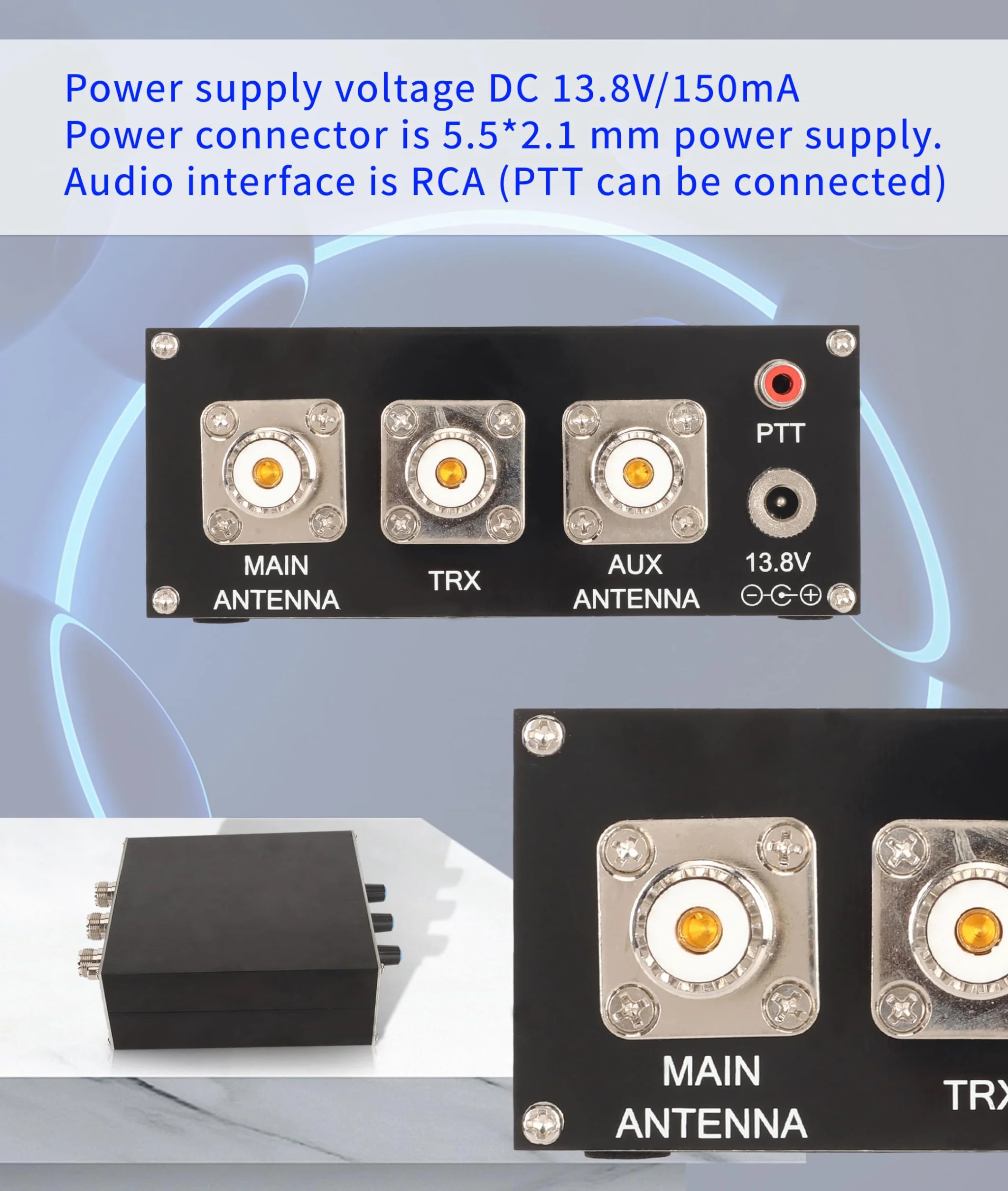 Eliminator QRM, 1,8 MHz–30 MHz, Regulowane Sterowanie Fazowe X Tłumik Sygnału ze Stopu Aluminium, DC 13,8 V, 150 MA Wbudowany Eliminator Sygnału Sterującego PTT z tarczą i