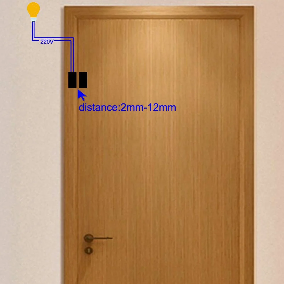 Gebildet Normalnie Otwarty Przełącznik Magnetyczny z Przewodem, 1 Zestaw do Zabudowy Okiennej, Czujnik Kontaktowy, alarm 100V-240V, Magnetyczny Przełącznik Kontaktronowy (obudowa ze stopu aluminium)