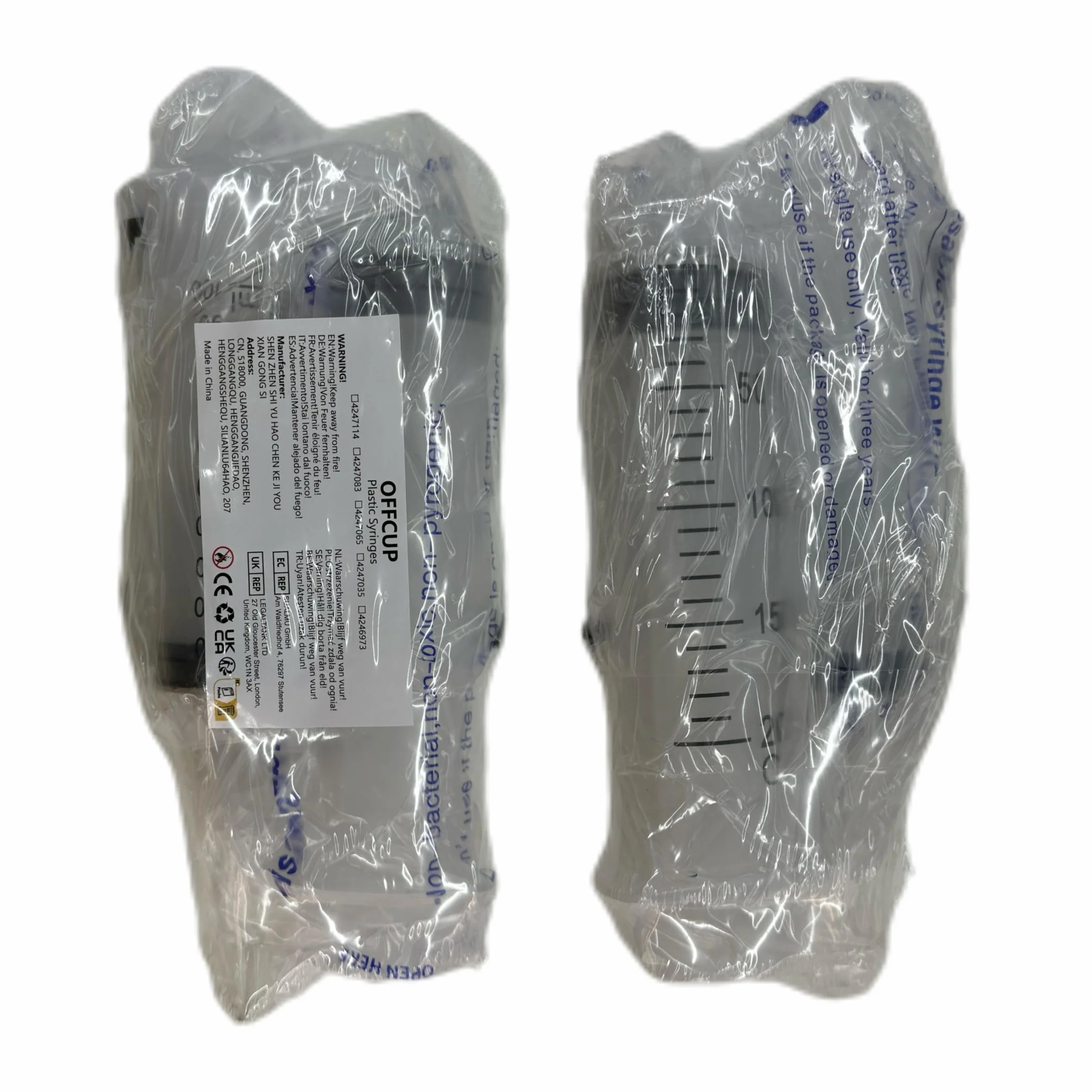 OFFCUP Strzykawki z tworzywa sztucznego, 100 ml i 200 ml, strzykawka bez igły, wielokrotnego użytku, z 1 cewnikiem, duże strzykawki do laboratoriów, do dozowania zwierząt