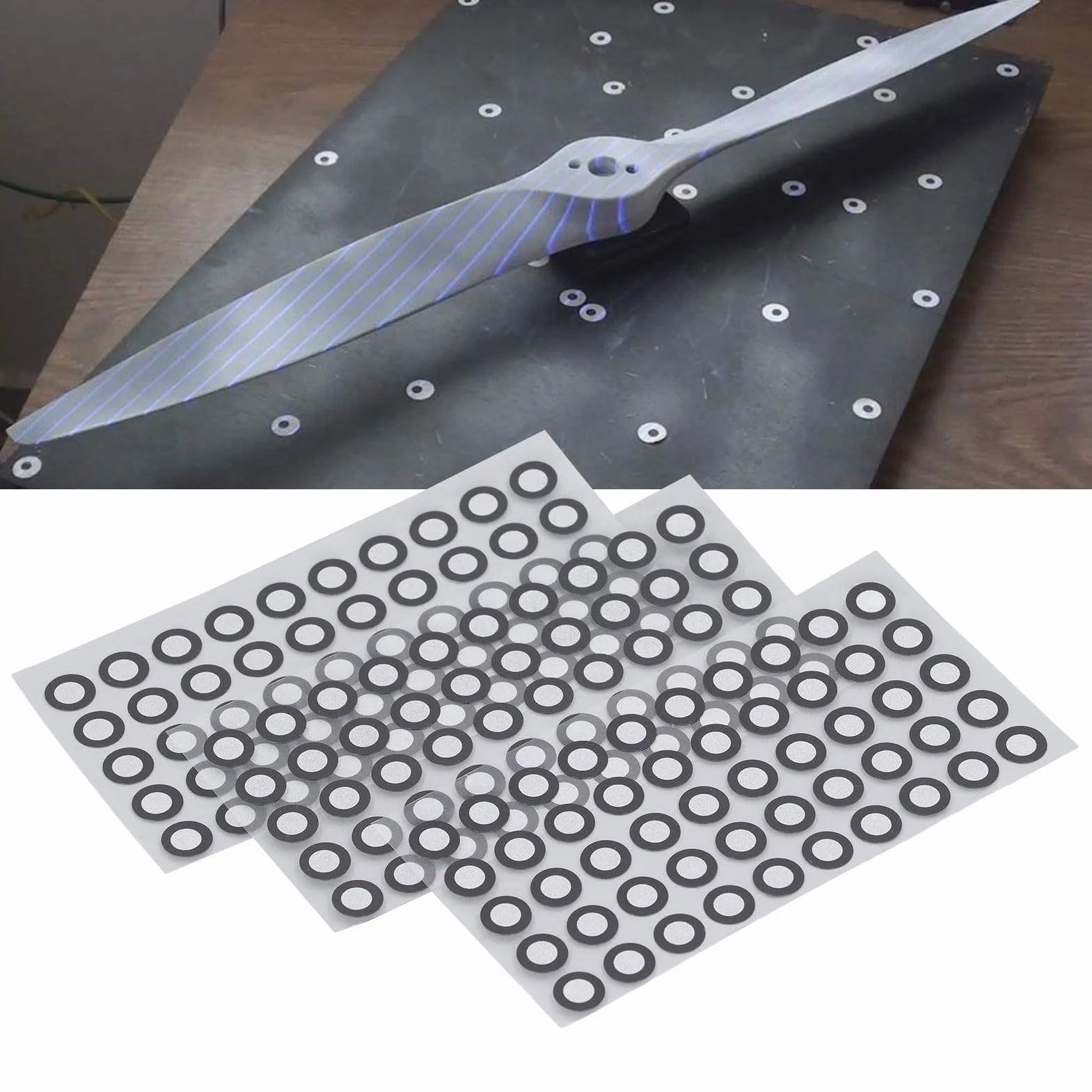 150 szt. 6,0 mm markery do skanowania 3D, punkty odniesienia 3D do skanowania 3D, cele pozycjonowania z czarnymi, odblaskowymi szklanymi mikrokulkami