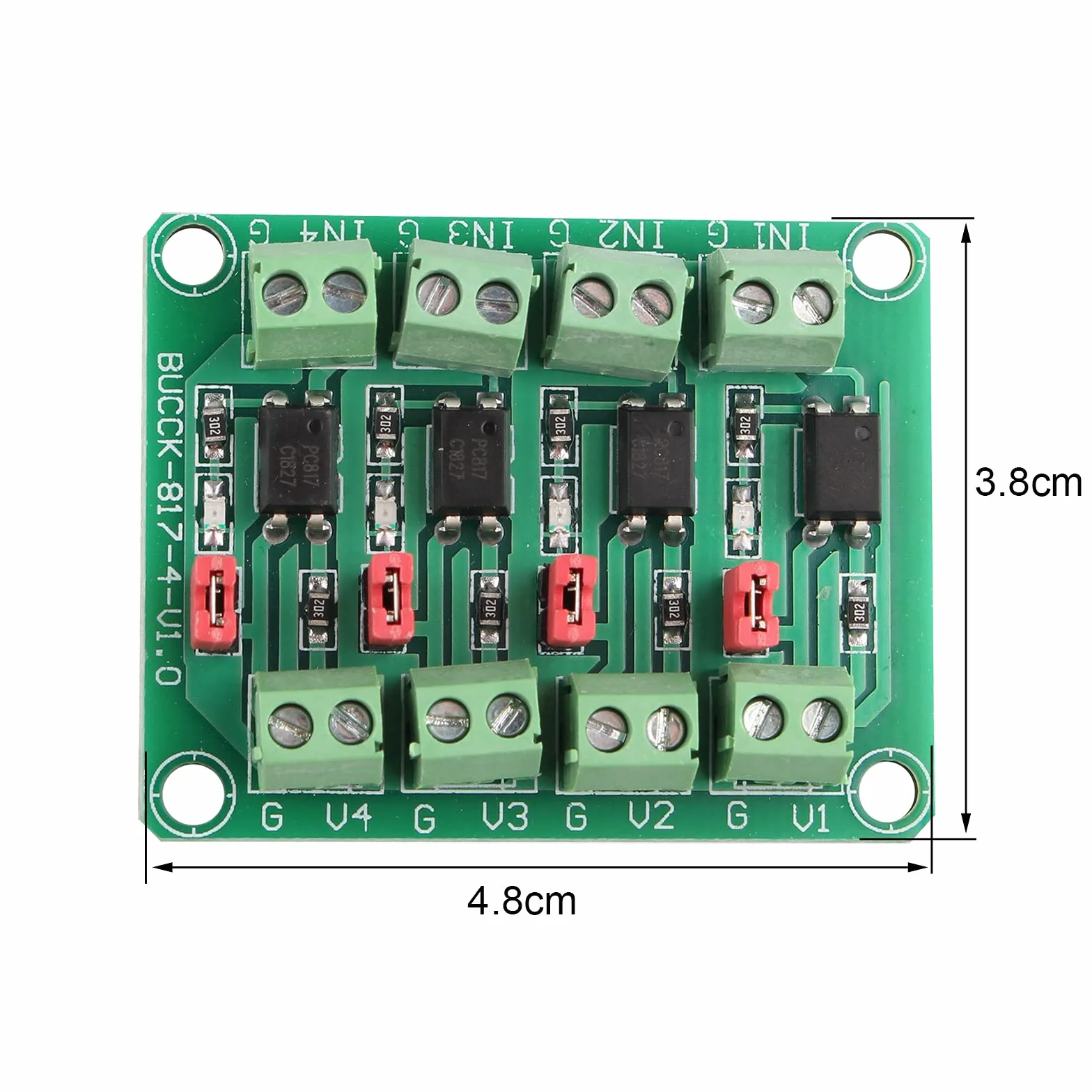 PC817 4-kanałowy optocoupler izolowany moduł konwertera 3,6-30 V