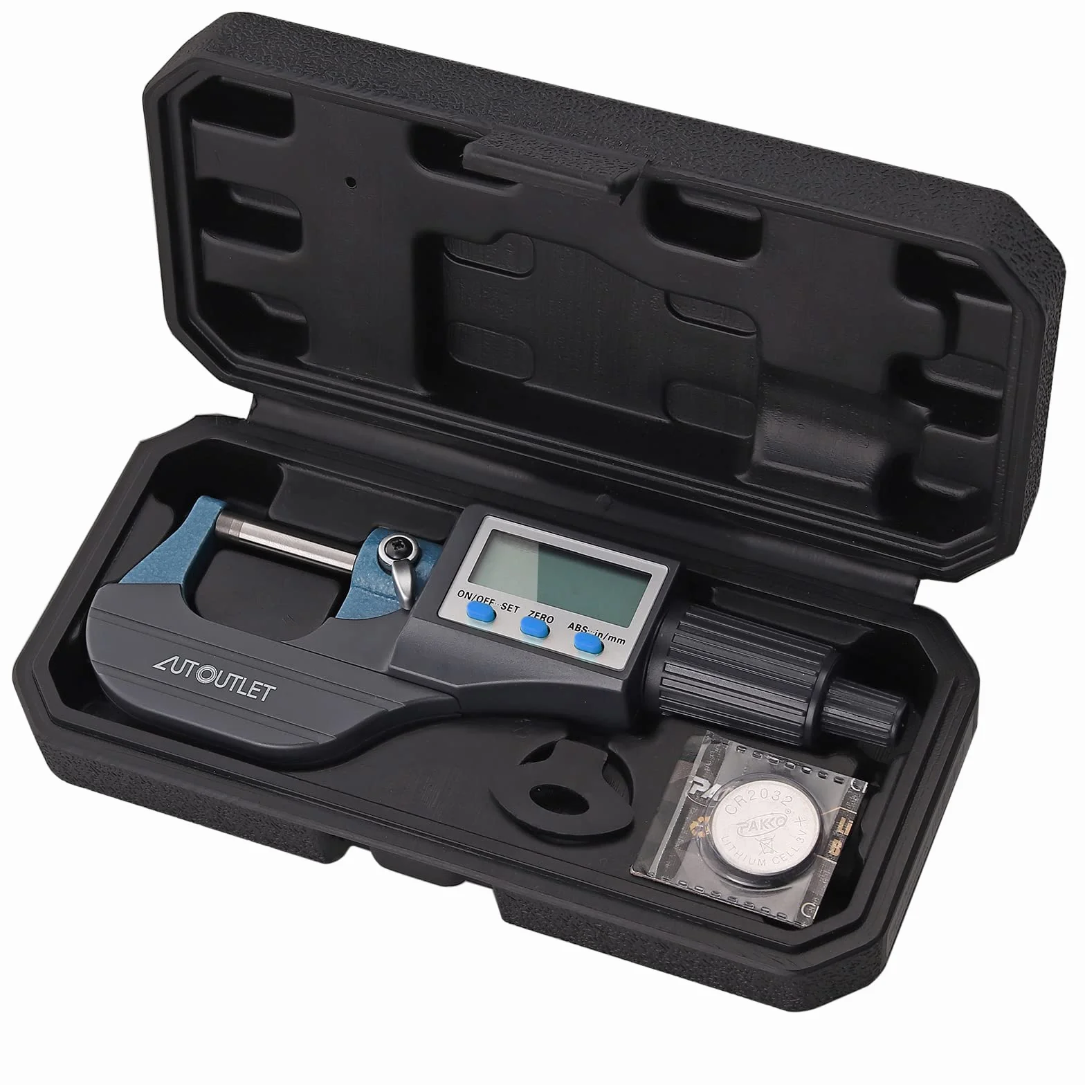 AUTOUTLET Cyfrowy mikrometr elektroniczny wyświetlacz LCD elektroniczny miernik 0~25 mm cyfrowy mikrometr zewnętrzny z trybami bezwzględnymi i przyrostowymi calami/metrycznymi