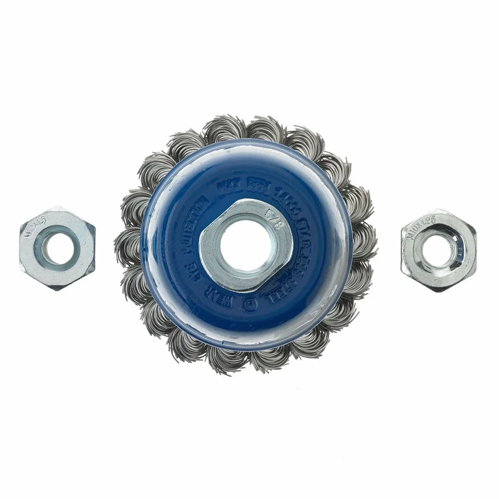 Szczotka do kubka ze stali nierdzewnej 2-3/4" x 5/8"-11 M10 do szlifierek kątowych Mercer Industries