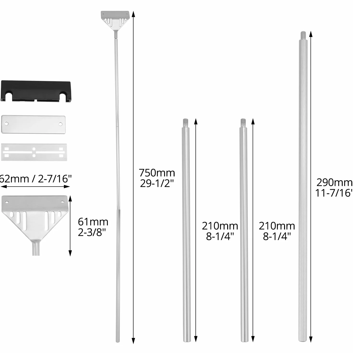 QWORK® 65 cm skrobaczka do alg ze stali nierdzewnej Środek do czyszczenia dysków akwariowych z 10 ostrzami, akcesoria do czyszczenia akwarium umożliwiające łatwe czyszczenie trudno dostępnych miejsc