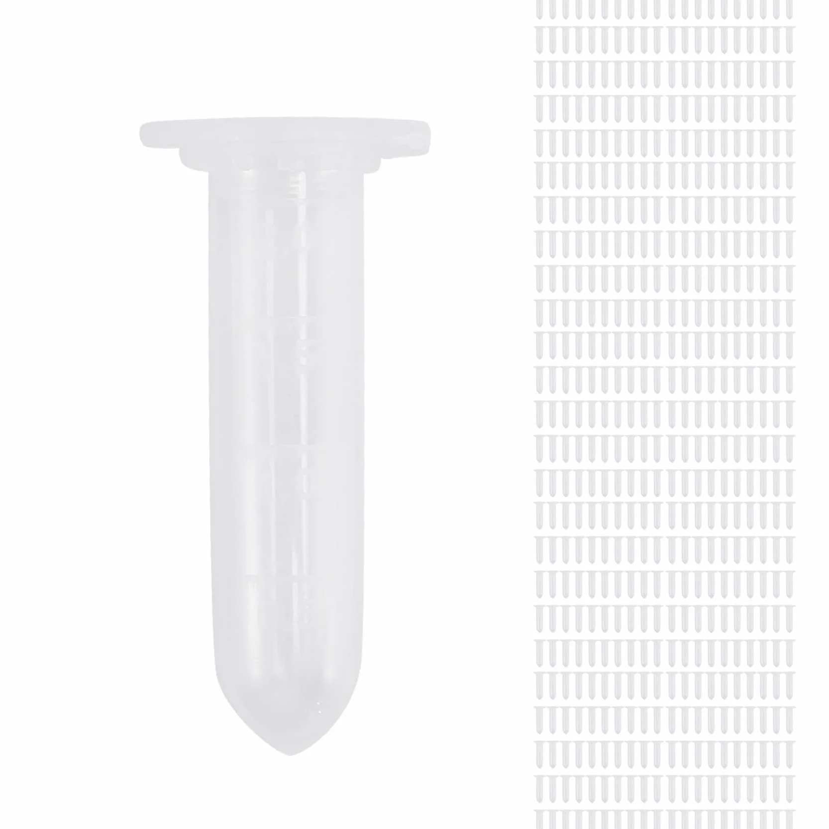 500Pcs 2Ml Centrifuge Tube Test Tube Vial Clear Plastic Vials Container Snap Cap