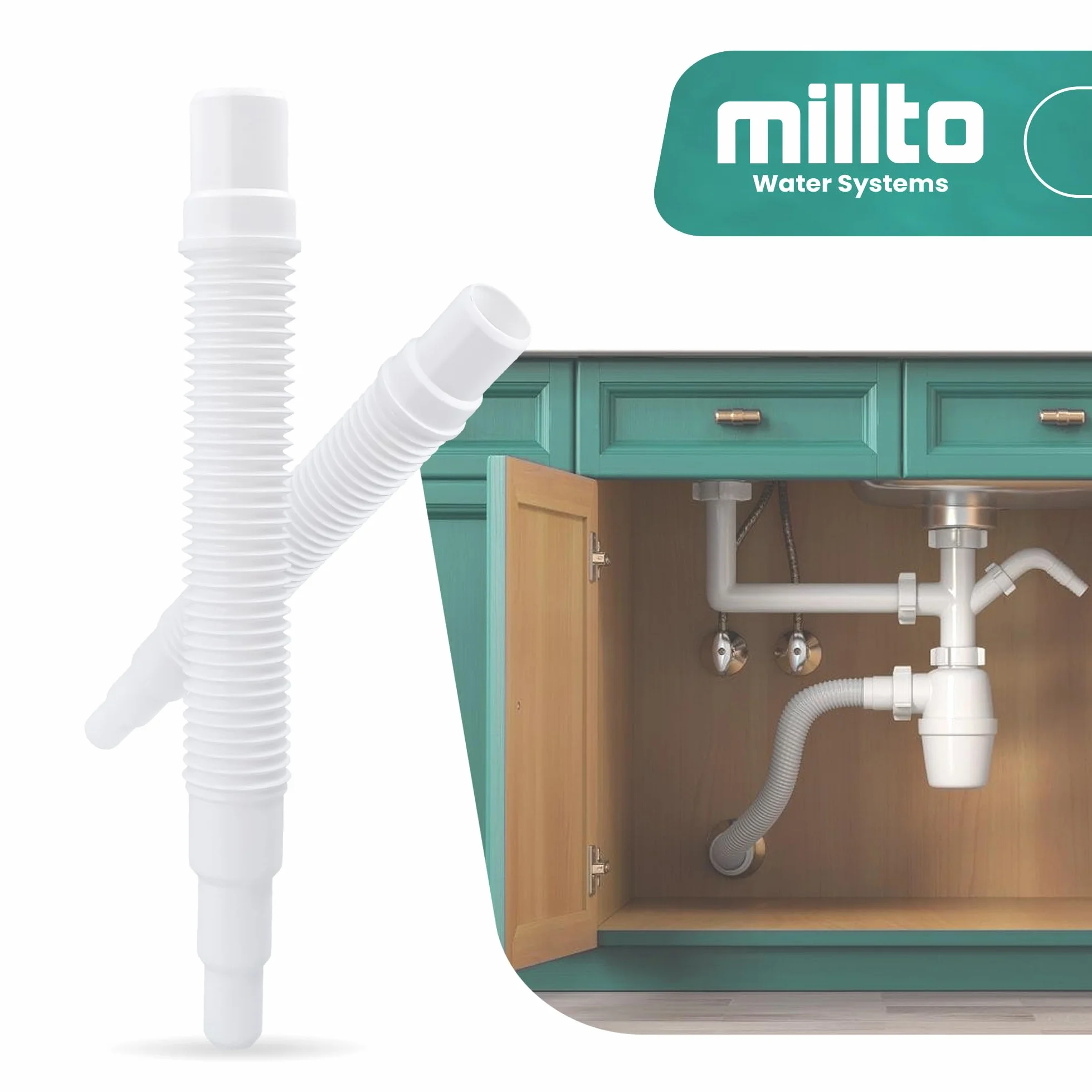 Millto Elastyczny wąż redukcyjny 50 x 50/40/32 mm 500 mm system kanalizacyjny