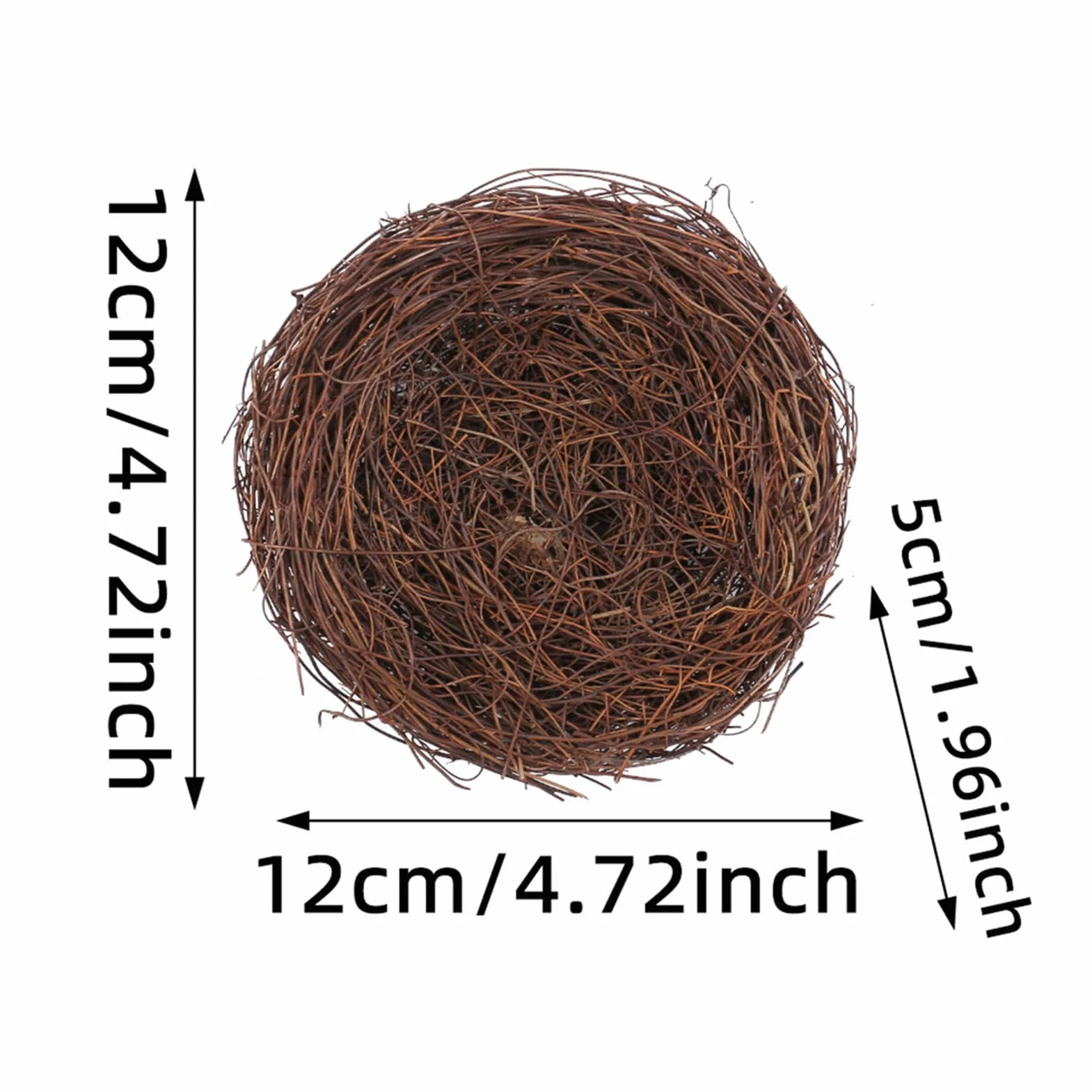 Centralny element gniazda dla ptaków, sztuczne gniazdo dla ptaków, do dekoracji, ręcznie wykonane, przyjazne dla środowiska, rękodzieło, z naturalnymi gałązkami, piórami, mech, dom, ekspozycja stołu