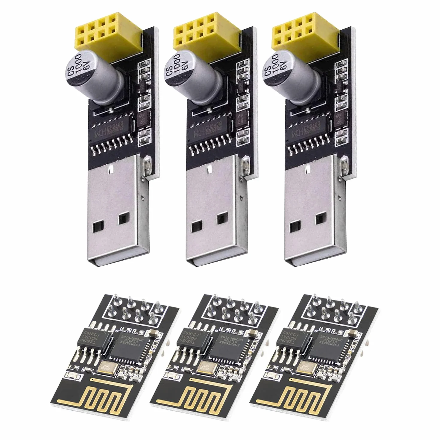 AZDelivery ESP8266 ESP-01S moduł WiFi z adapterem USB kompatybilny z Arduino