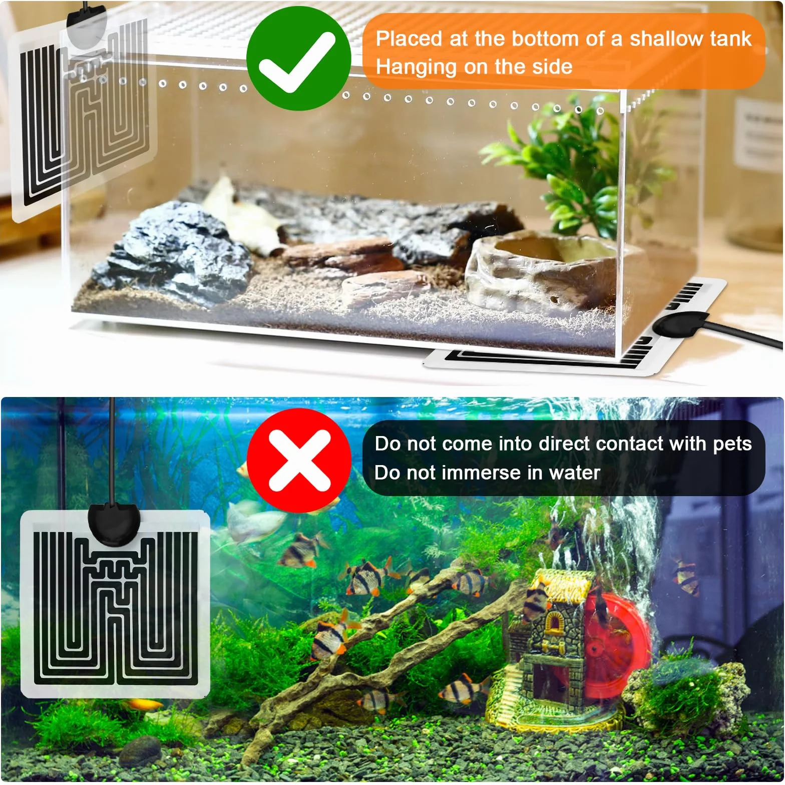 HENGBIRD Mata grzewcza do terrarium z 10-stopniowym regulatorem temperatury, mata grzewcza dla gadów, poduszka grzewcza dla żółwi, jaszczurek, węży, gekonów, pająków, gąsienic 5 W, 15 x 14 cm