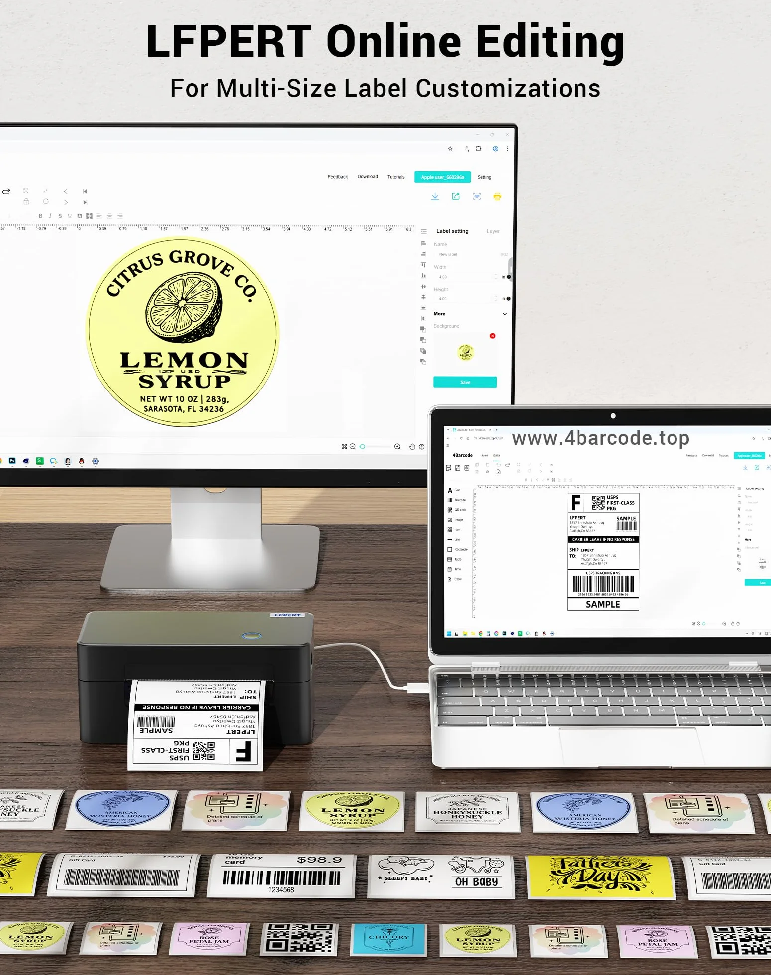 DB402 drukarka etykiet DHL - drukarka termiczna USB do Shopify, Ebay, Etsy, DHL, DPD, GLS, UPS, z 20 etykietami - drukarka etykiet wysyłkowych 4x6 kompatybilna z Windows, Mac, Linux, Chromebook