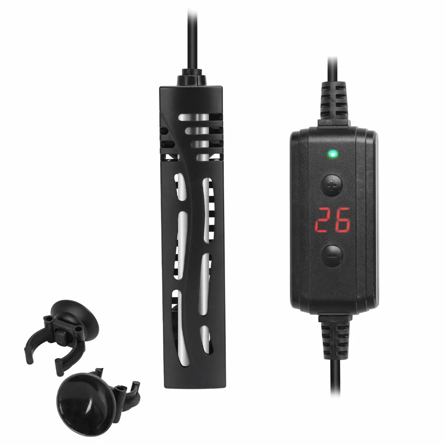 Nobleza - Grzałka do akwarium 10-50 l, 50 W, zanurzalna grzałka do akwarium, bezpieczna grzałka do akwarium, zewnętrzny regulator temperatury (15-35°C)