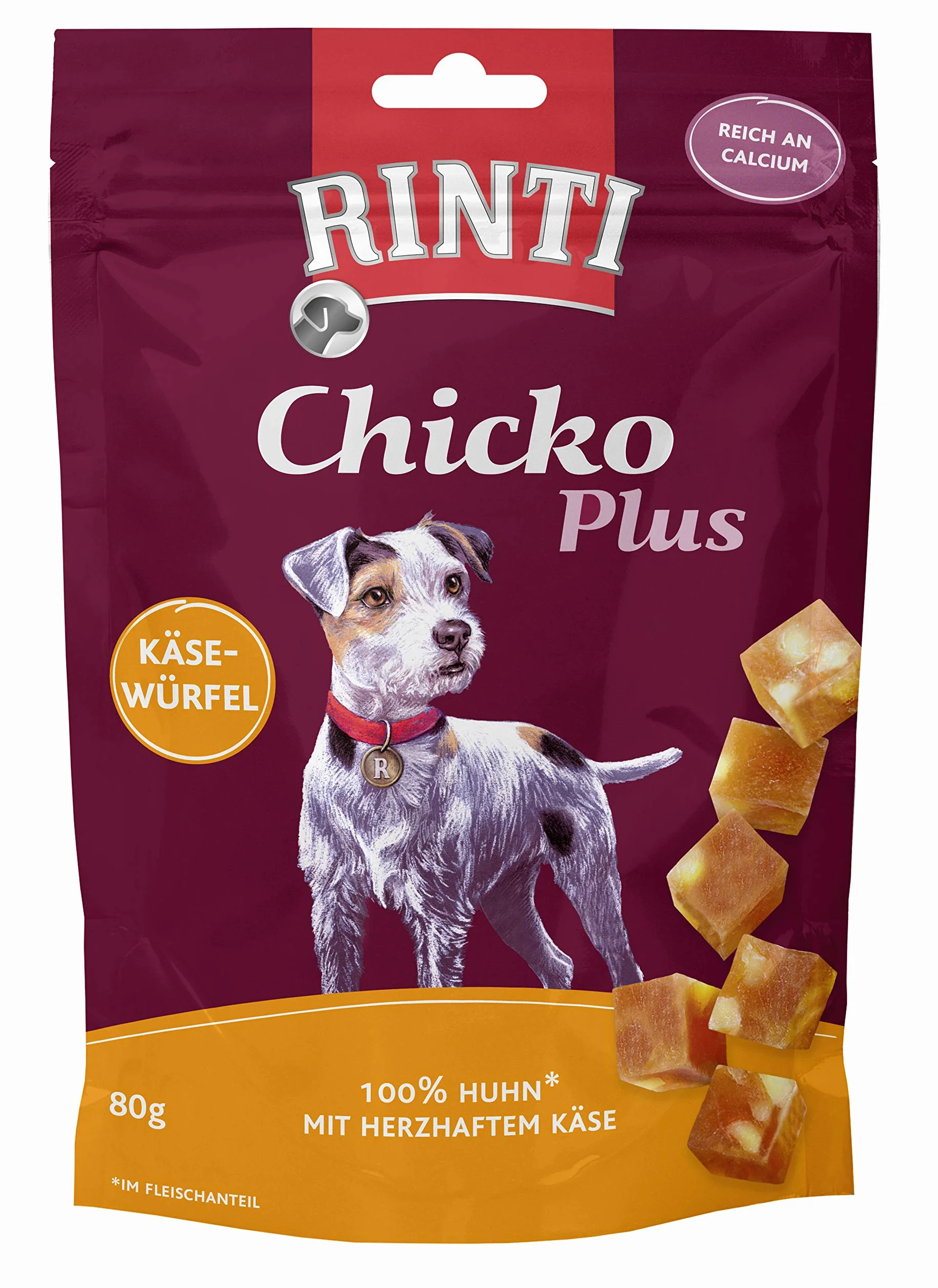 Rinti Smaczki dla Psa, Kostki Serowe, 12 x 80 g