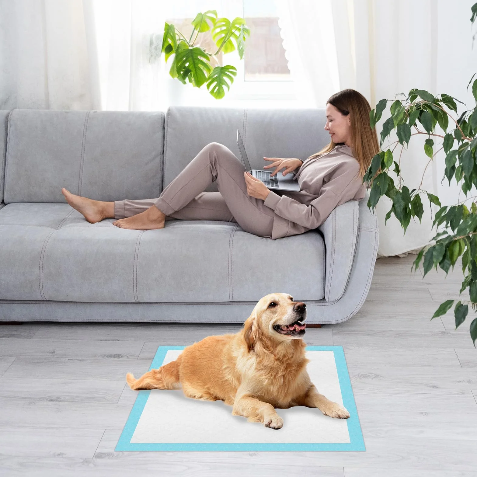 Maty do Sikania Vexillic 40 Sztuk Podkładek dla Szczeniąt 60x60 cm Podkładki Szkoleniowe Higieniczne 6-Warstwowe Szybkoschnącą Powierzchnią