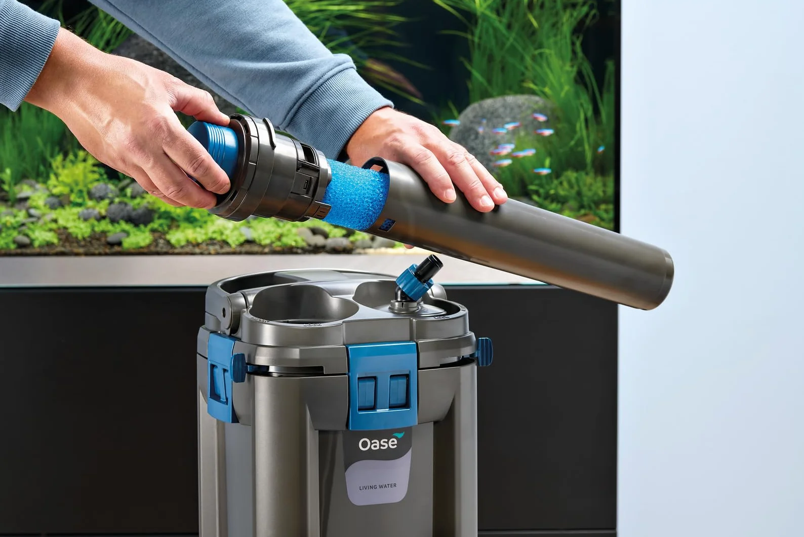OASE 94684 BioMaster² Thermo 350, filtr zewnętrzny do akwarium z podgrzewaczem 200 W i filtrem wstępnym, do akwariów słodkich i morskich do 350 l