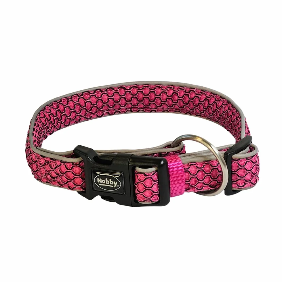 Nobby Obroża Mesh Air malinowa L-XL 32 mm, 50-65 cm