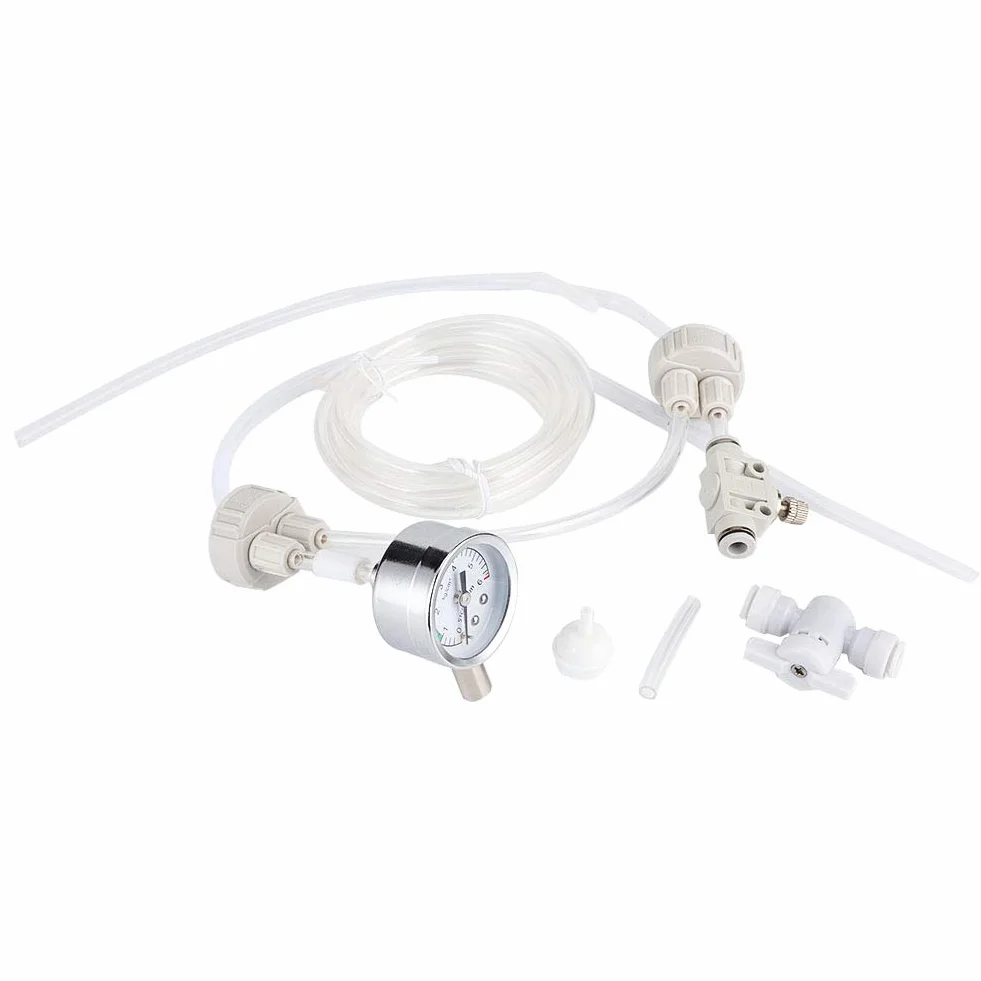 Zestaw do Akwarium CO2, Zestaw do Generatora CO2 z Manometrem, DIY Akwarium Obsadzone Zbiornikiem System CO2 Pro Tube Manometr Zestaw Zakrętek do Butelek