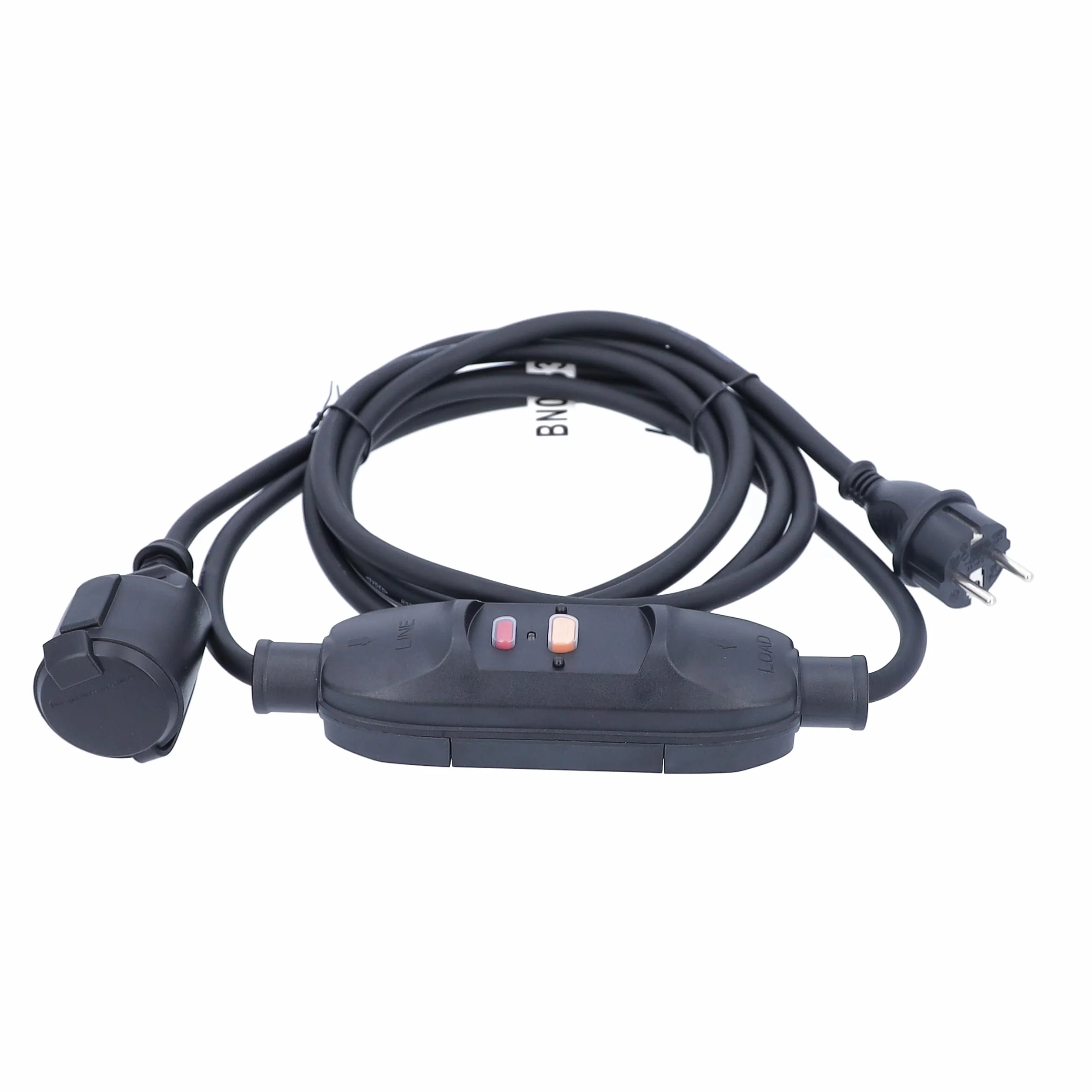as - Schwabe 45222 PRCD Zwischenschalter mit Leitung (2x1,5 m), Schutzkontaktstecker und Kupplung mit Schutzklappe, 230 V, 16 A