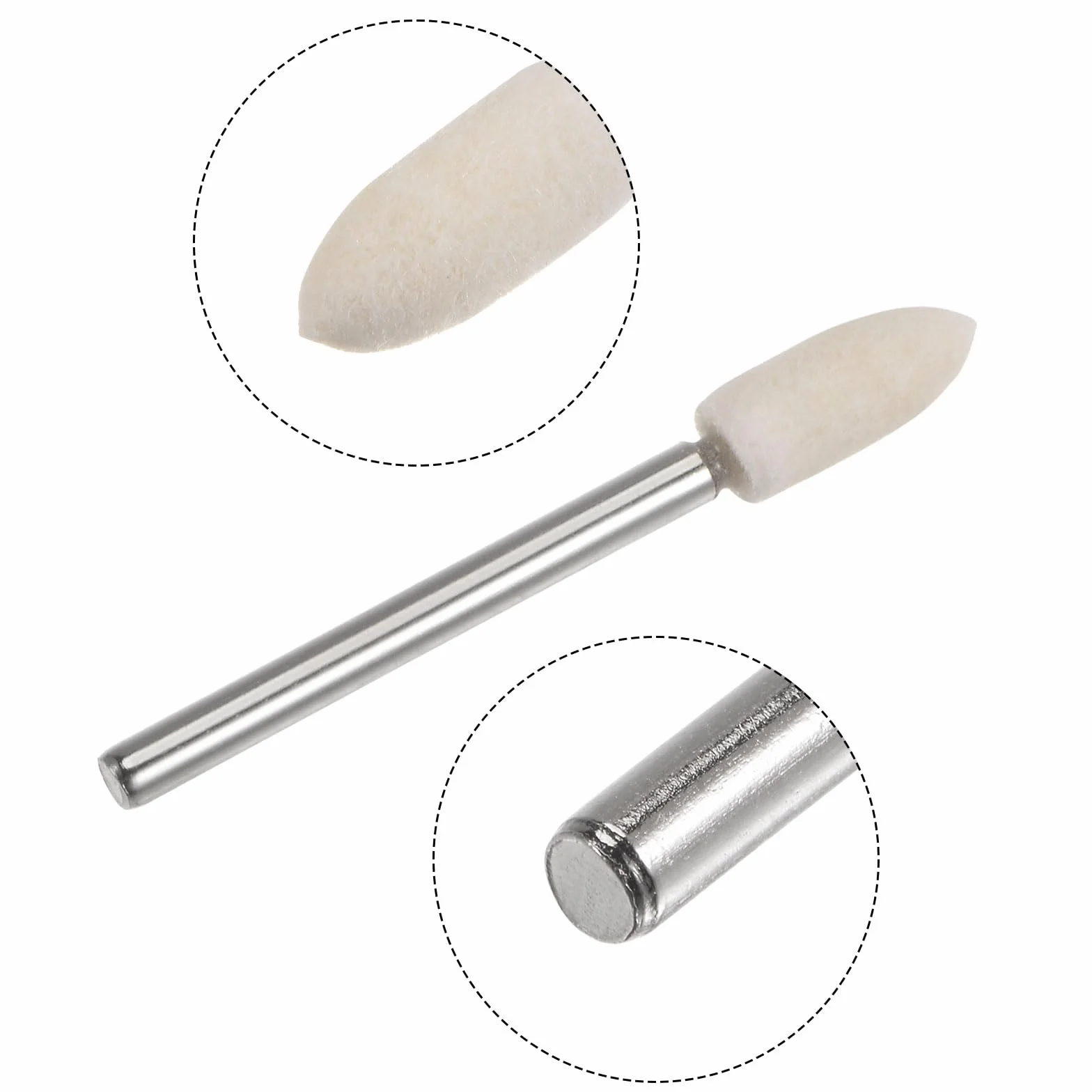 Filcowe bity do polerowania stożkowe 5 mm 1/8 cala QUARKZMAN
