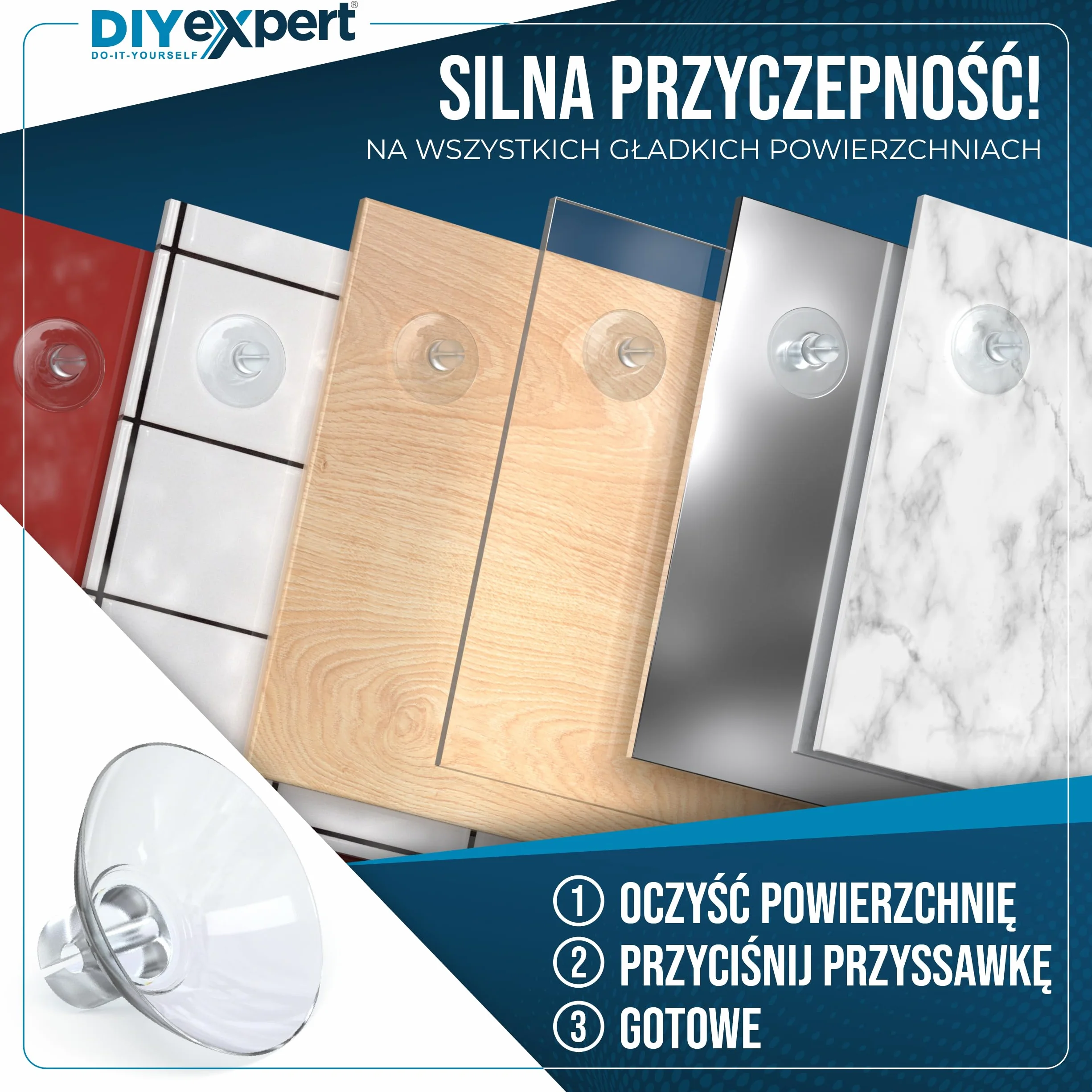 DIY expert 100 x przyssawka do łańcuchów świetlnych, Ø 20 mm, przyssawka, haczyk z przyssawką, ssawka szczelinowa, wyprodukowano w Niemczech