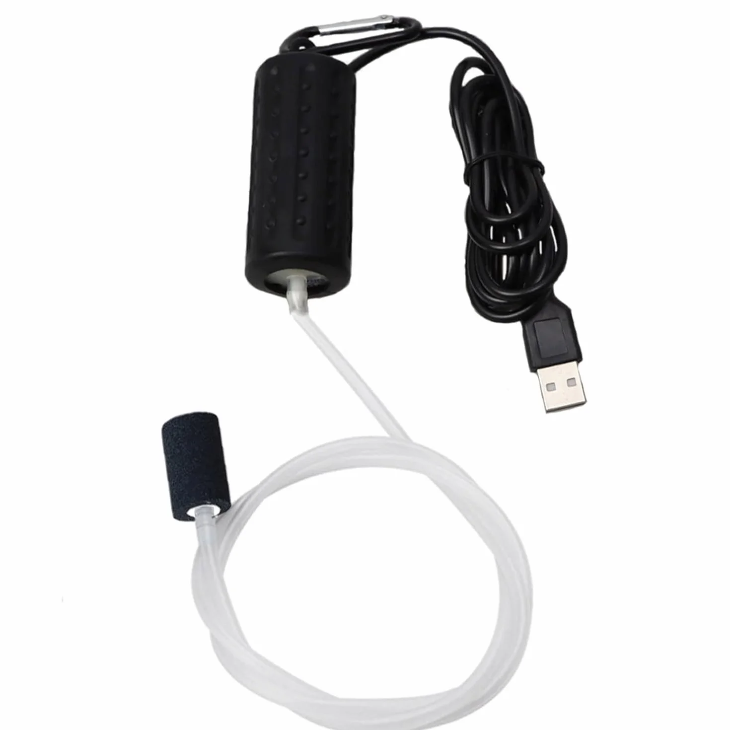 Pompa powietrza do akwarium, mini pompa tlenowa USB, cicha pompa tlenowa, oszczędność energii, bańka tlenowa, z kamieniem powietrznym i silikonowym wężem do pojedynczego wylotu