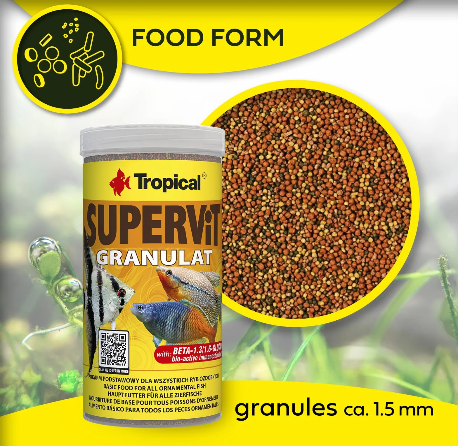 Tropical Wieloskładnikowy pokarm dla ryb w formie granulatu SUPERVIT GRANULAT 250ml / 138g