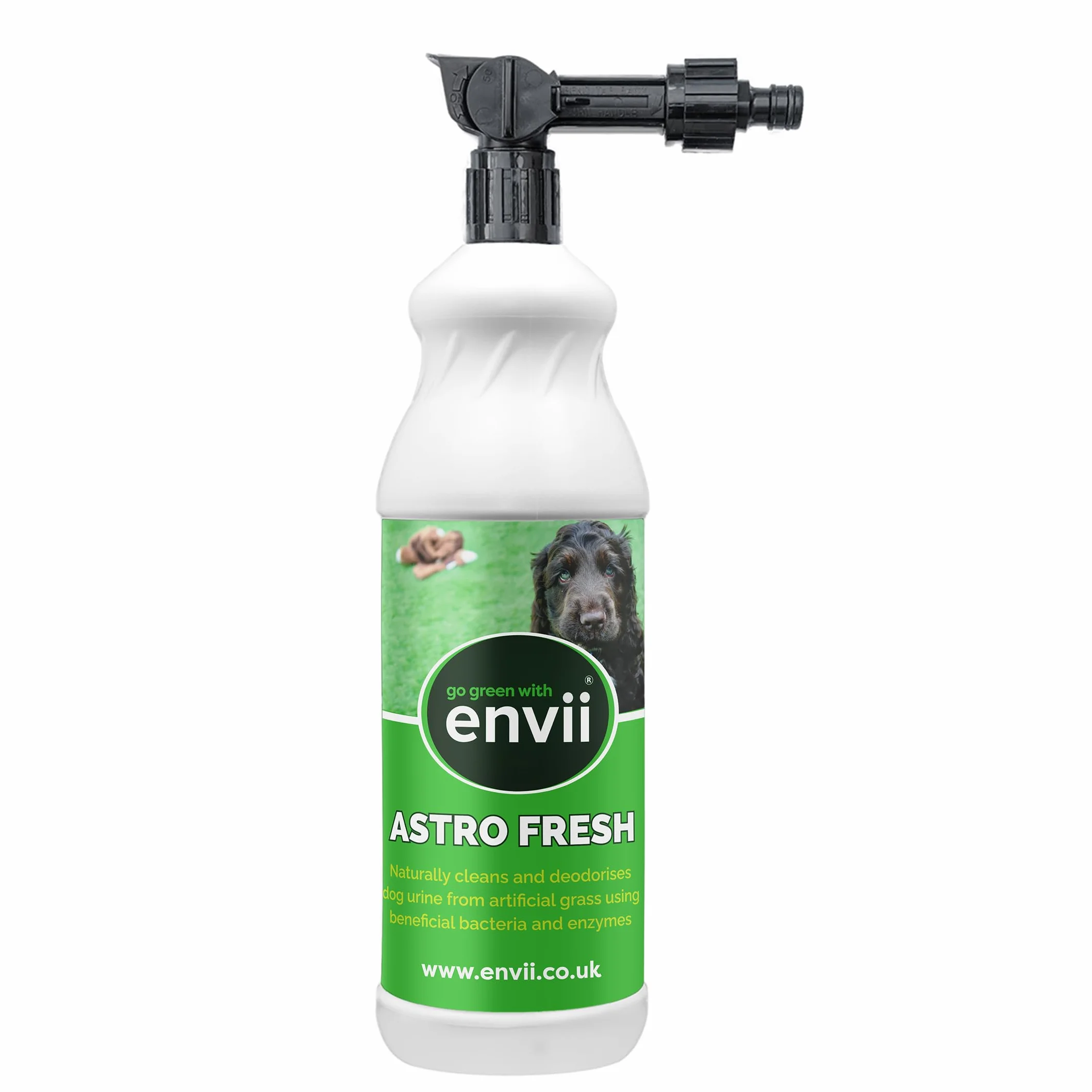 envii Astro Fresh – naturalny środek do czyszczenia sztucznej trawy dla psów, środek do usuwania moczu i zapachów, bez chemikaliów, gotowy do użycia opryskiwacz końcowy węża, łatwy w aplikacji, 1 l