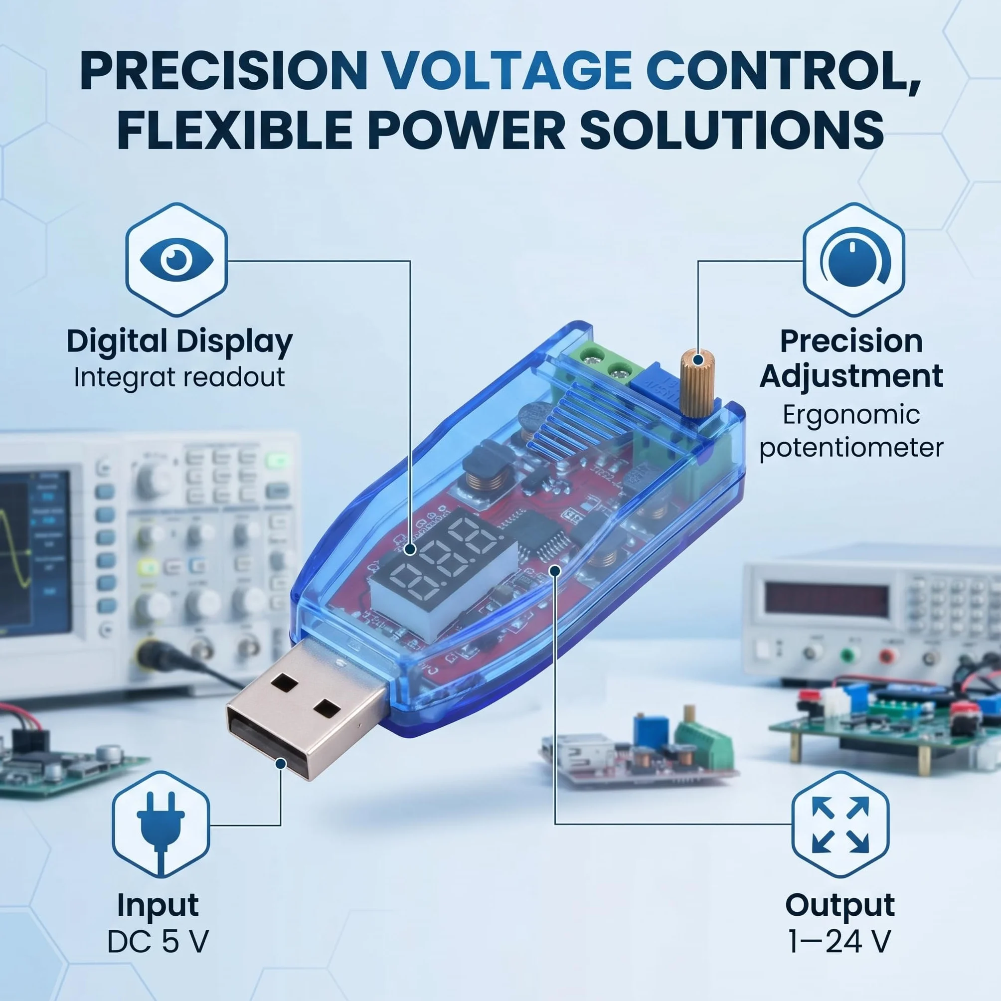 Regulator napięcia DC/DC Step Up/Down 5V-24V Regulowany moduł zasilania USB