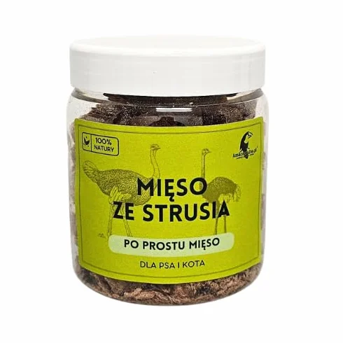 Liofilizowane mięso strusia 90g dla psa i kota alergia pokarmowa kwasy Omega ZDROWY PRZYSMAK