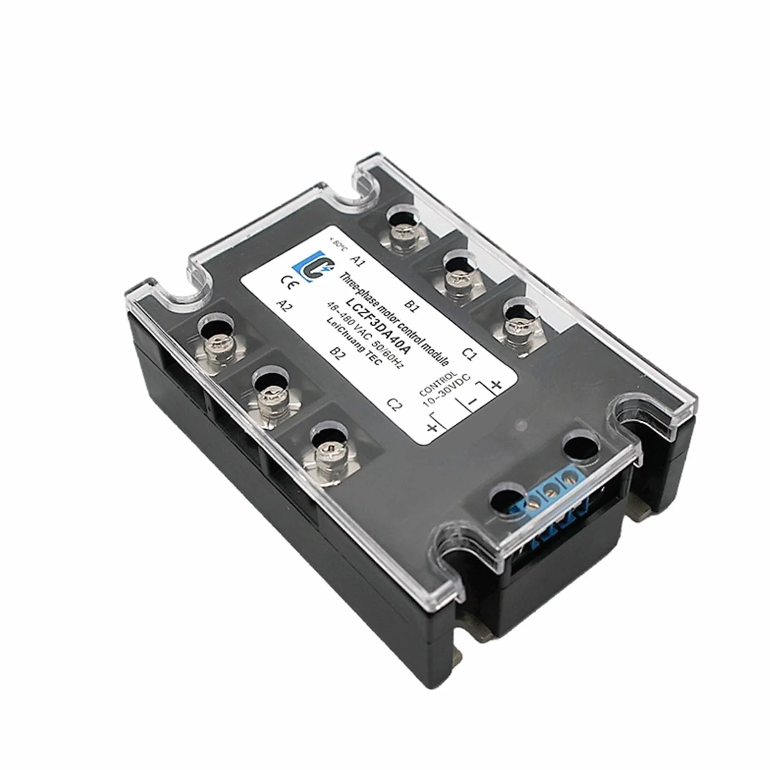 LCZF3DA Trójfazowy moduł sterujący silnika DC/AC Przekaźnik półprzewodnikowy 40A 10-30V DC 40-480V AC