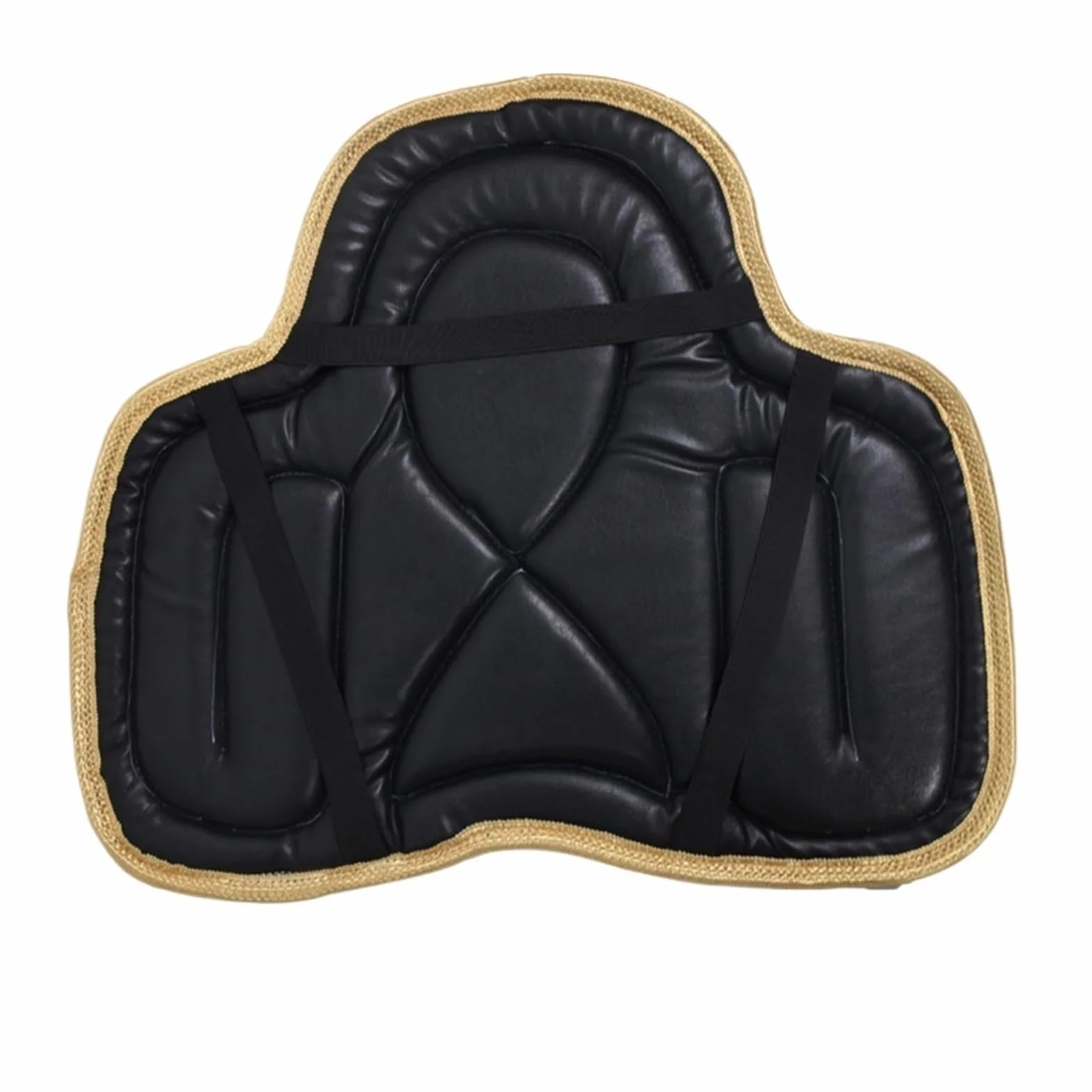 Podkładka pod siodło do jazdy konnej, Podkładka pod siodło dla konia PU Skóra Gąbka Wielokolorowa 55 cm x 45 cm Z paskiem mocującym(Black)