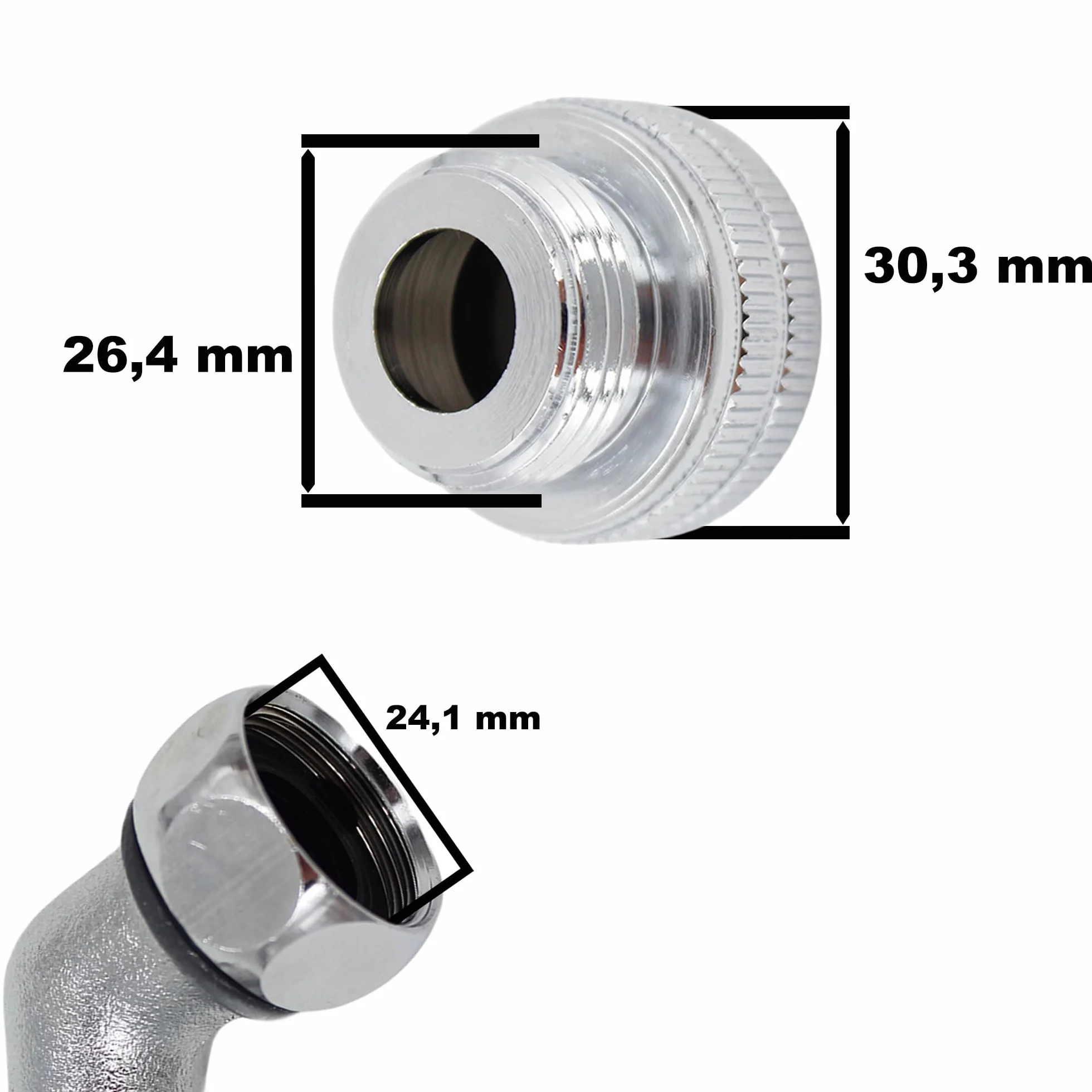 Adapter redukcja gwint wewnętrzny 1 cala zewnętrzny 3/4 cala chromowany mosiądz do kranu