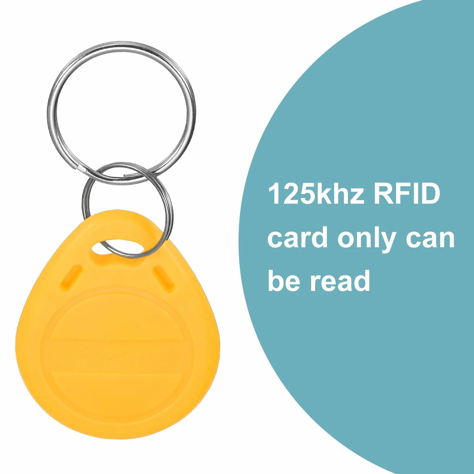 sourcing map Zestaw 10 sztuk kart ID breloczek do kluczy RFID 125 kHz do zapisu Tag Token żółty