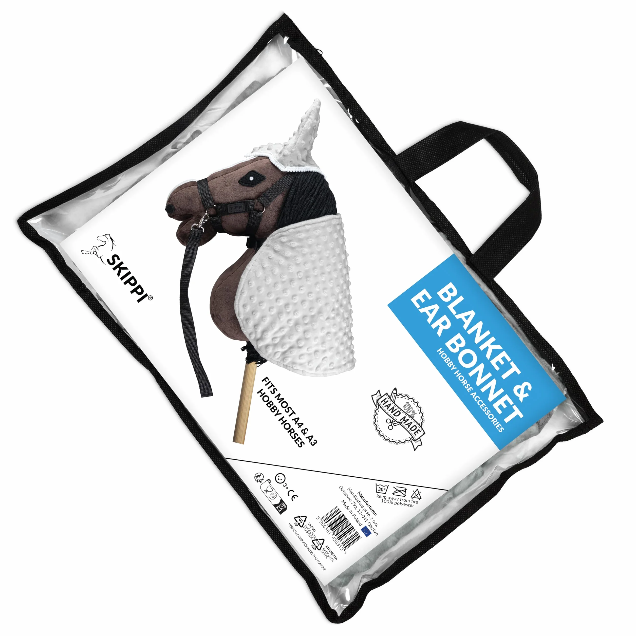 SKIPPI Derka i Nauszniki dla Hobby Horse - Szara, Hobby Horse Akcesoria