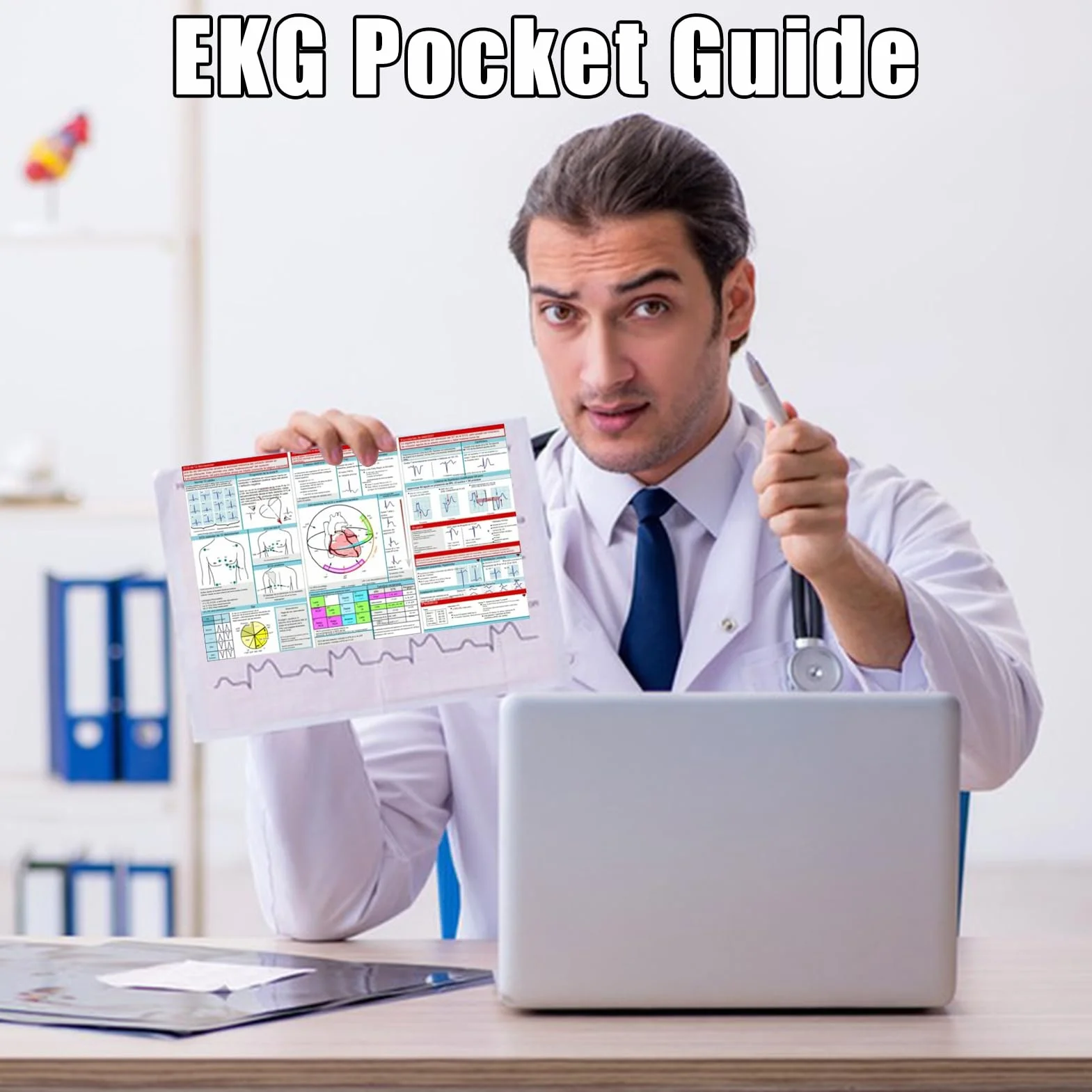 Kieszonkowy przewodnik EKG, karta kieszonkowa EKG, interpretacja rytmu EKG, dwustronna kompaktowa i przenośna karta referencyjna, karty pamięci ratowników medycznych, szybka interpretacja EKG Pocket