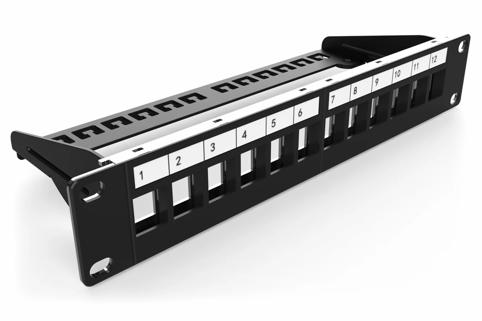 DIGITUS panel krosowy modułowy 12 portów 10-calowy 1U Keystone ekranowany czarny