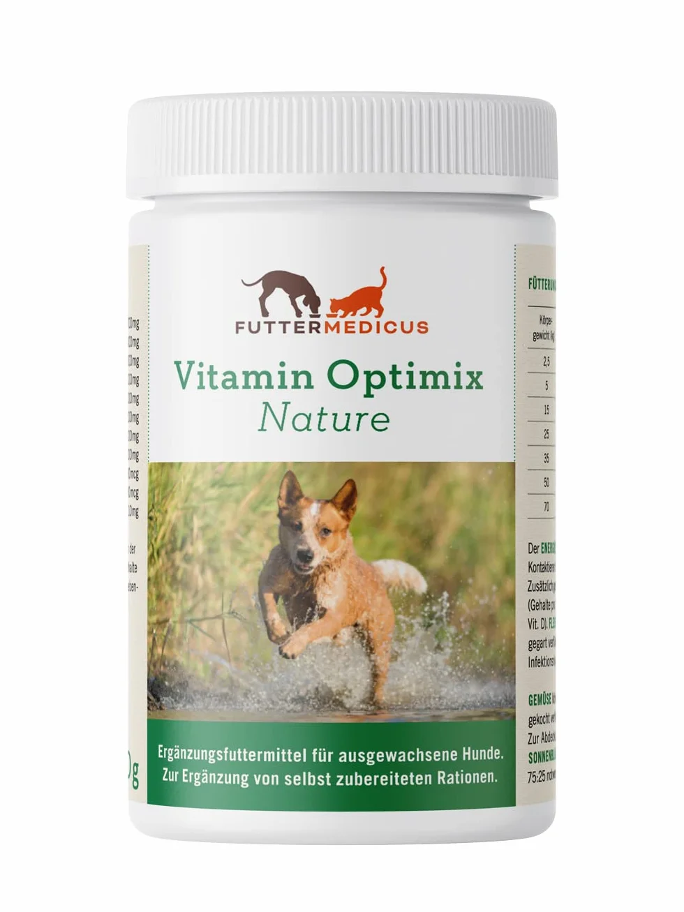Vitamin Optimix Nature | 400 g | karma uzupełniająca dla dorosłych psów | dostarcza ważnych minerałów i witamin | nadaje się do barfów i gotowania