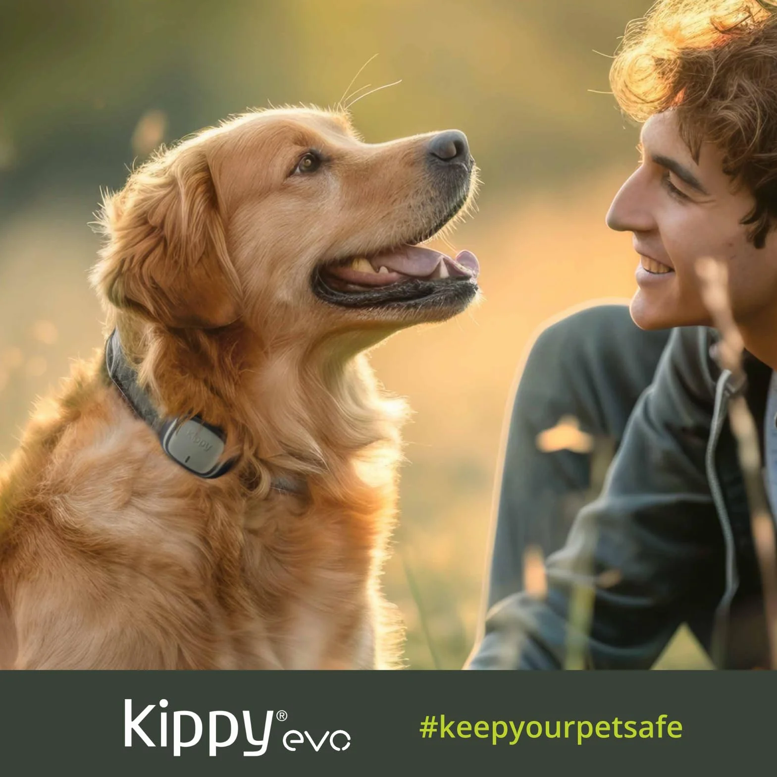 Kippy - Kippy EVO - Nowa Obroża z Lokalizatorem GPS i Monitorem Aktywności dla Psów i Kotów, 38 g, Wodoodporna, Bateria 7 dni, Brązowe Drewno