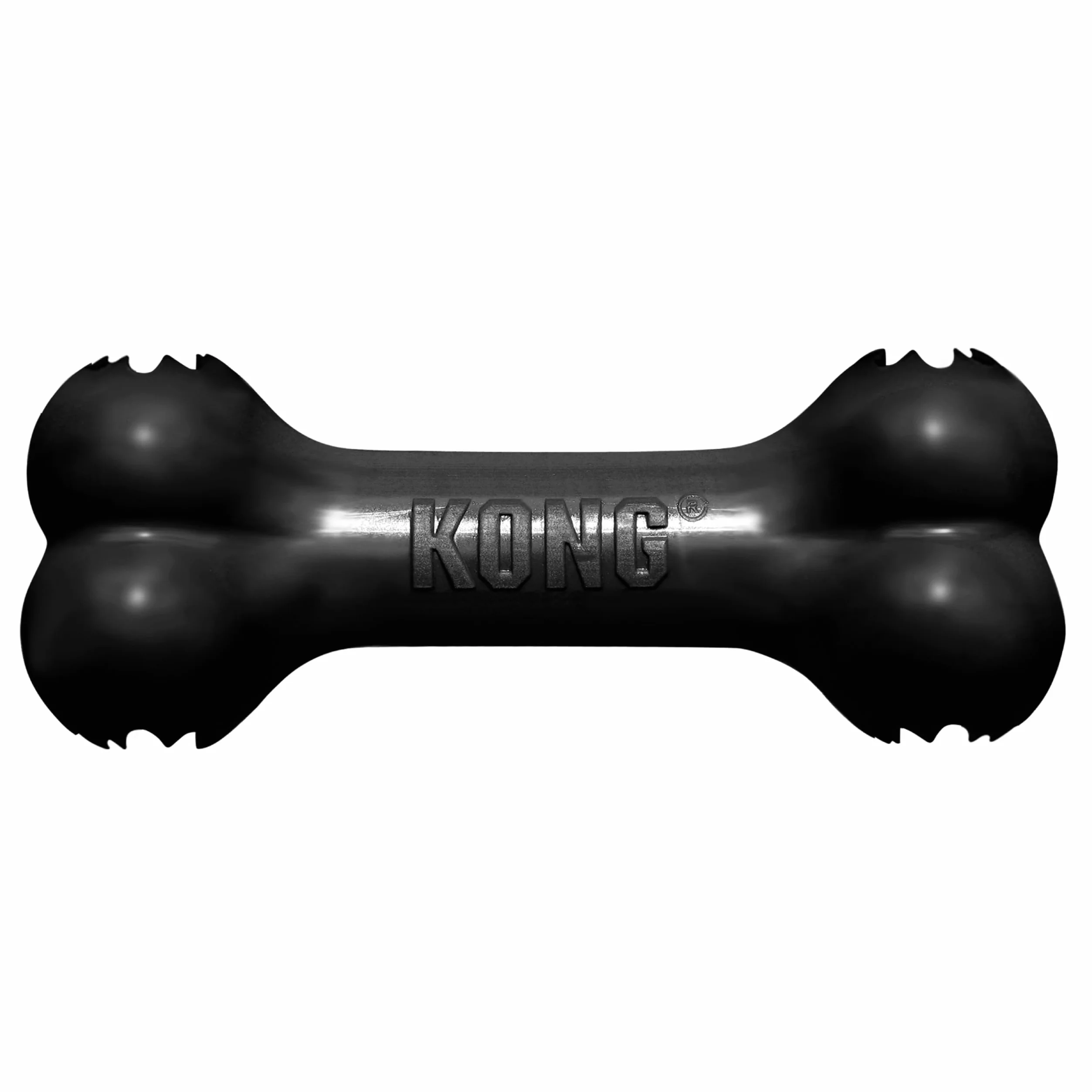 KONG Extreme Goodie Bone Zabawka dla psów, najtrwalsza naturalna guma, kolor czarny, dla średnich psów | Ekstremalnie czarna gumowa kość do silnych żucia, Goodie Gripper z nagrodami za przedłużenie gry