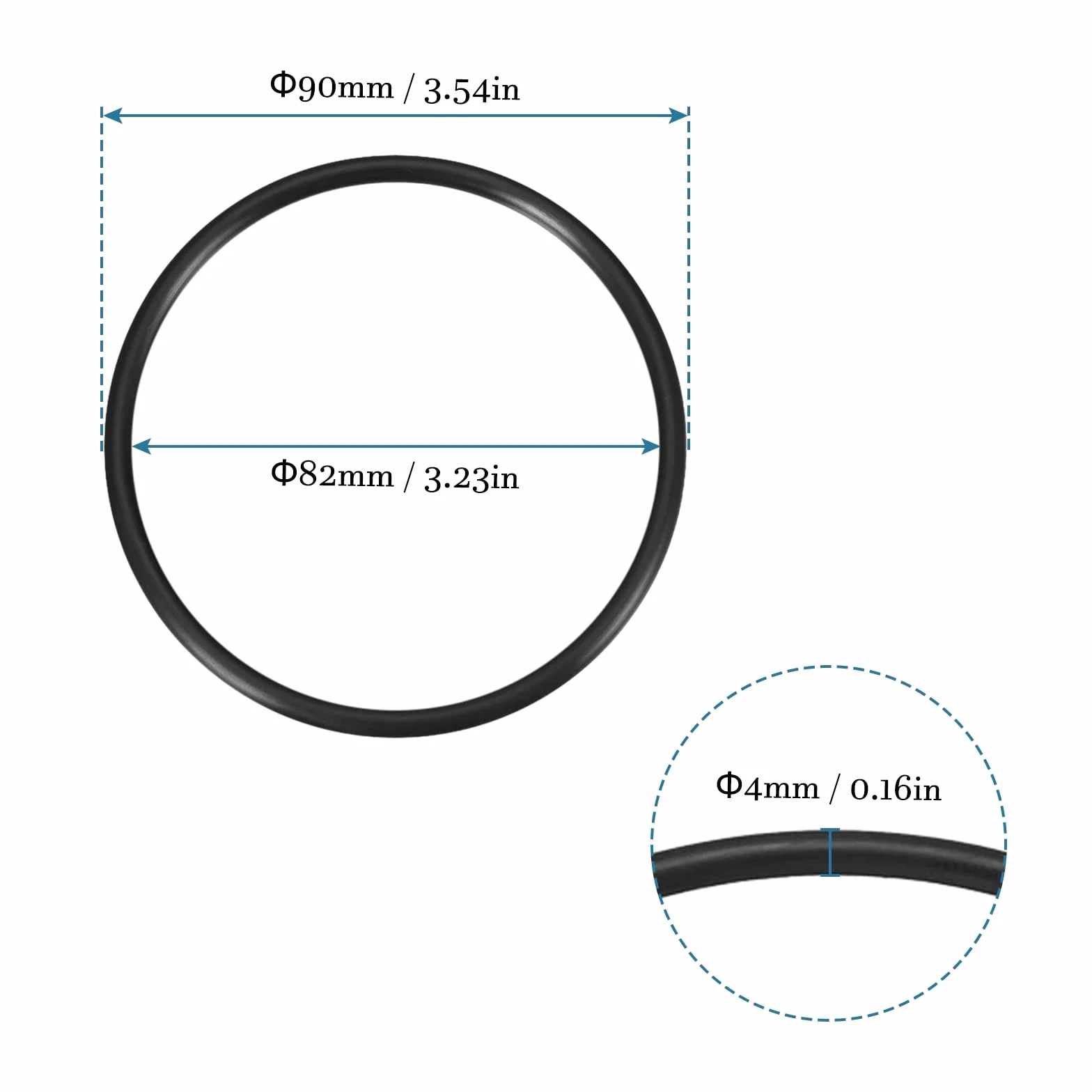QUARKZMAN 5 sztuk kauczuku nitrylowego O uszczelka 90 mm x 82 mm x 4 mm do kranu